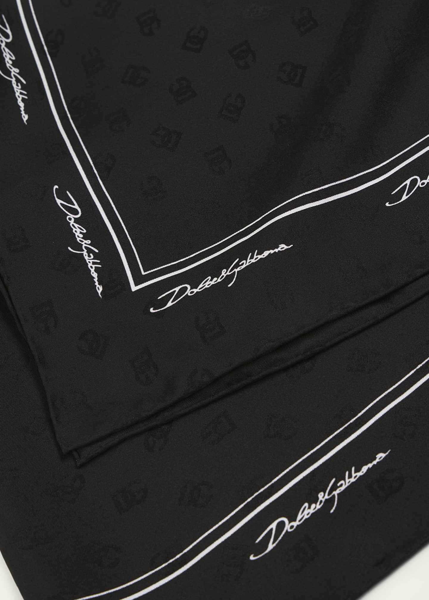 Dolce&Gabbana DG Monogram Jacquard Silk Twill Scarf Image 4 of 4