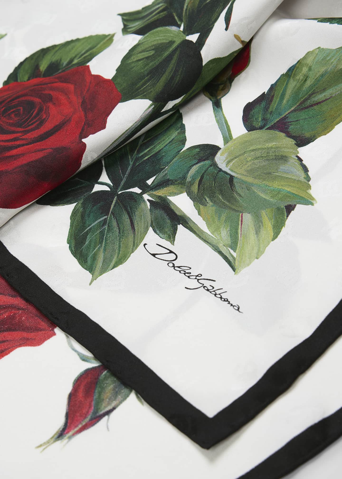 Dolce&Gabbana All-Over DG Jacquard Silk Square Scarf Image 3 of 4