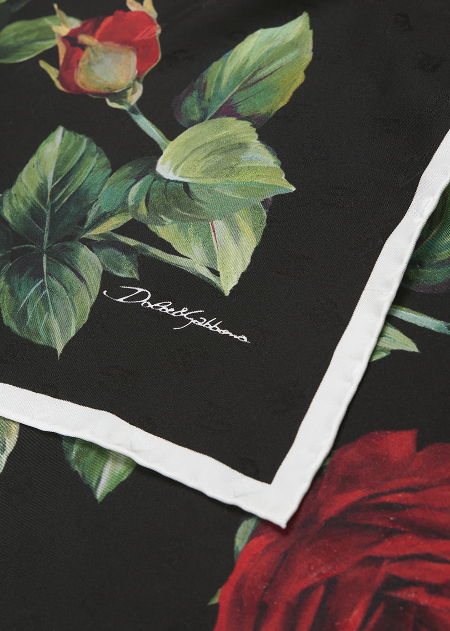 Dolce&Gabbana All-Over DG Jacquard Silk Square Scarf Image 4 of 4