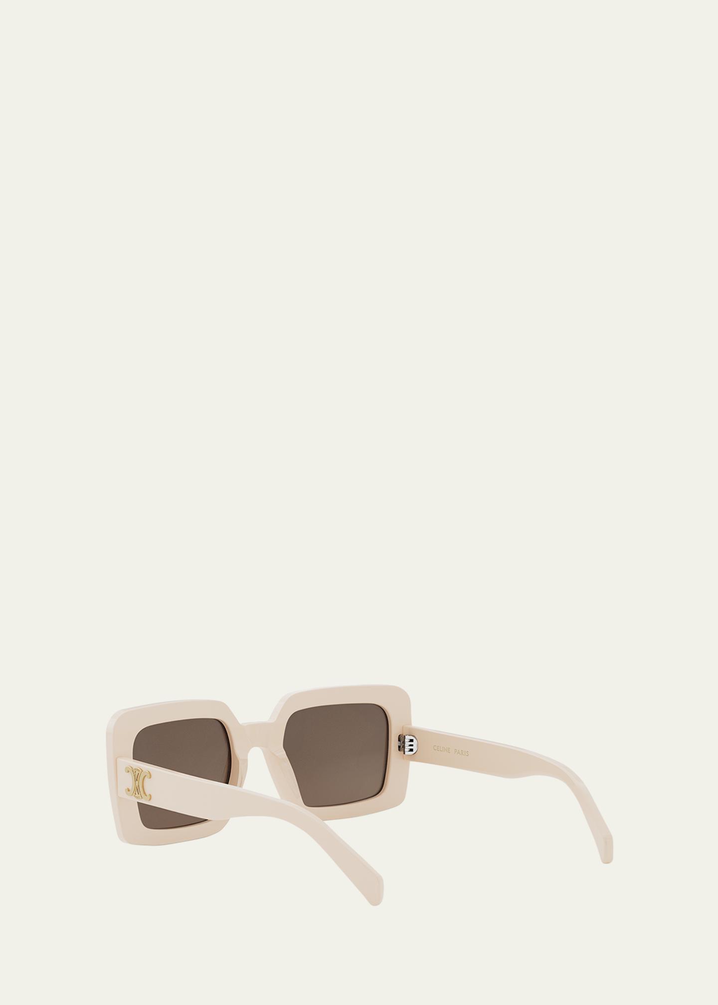 New CELINE Triomphe Ivory Square Sunglasses - 56mm TRIOMPHE XL 01 SUNGLASSES IN ACETATE - IVORY | CELINE main image 4