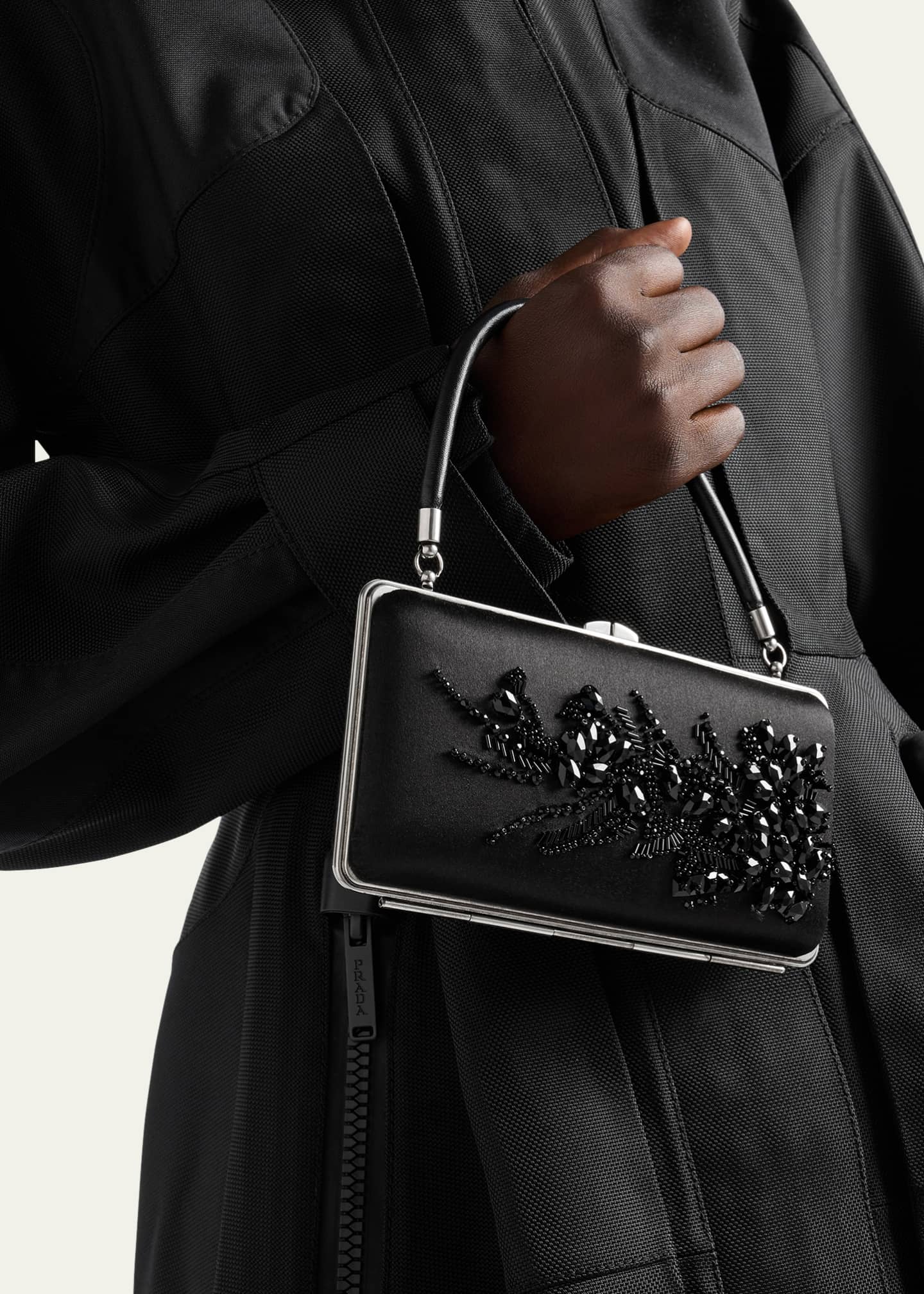 Prada Embellished Satin Minaudiere Image 2 of 5
