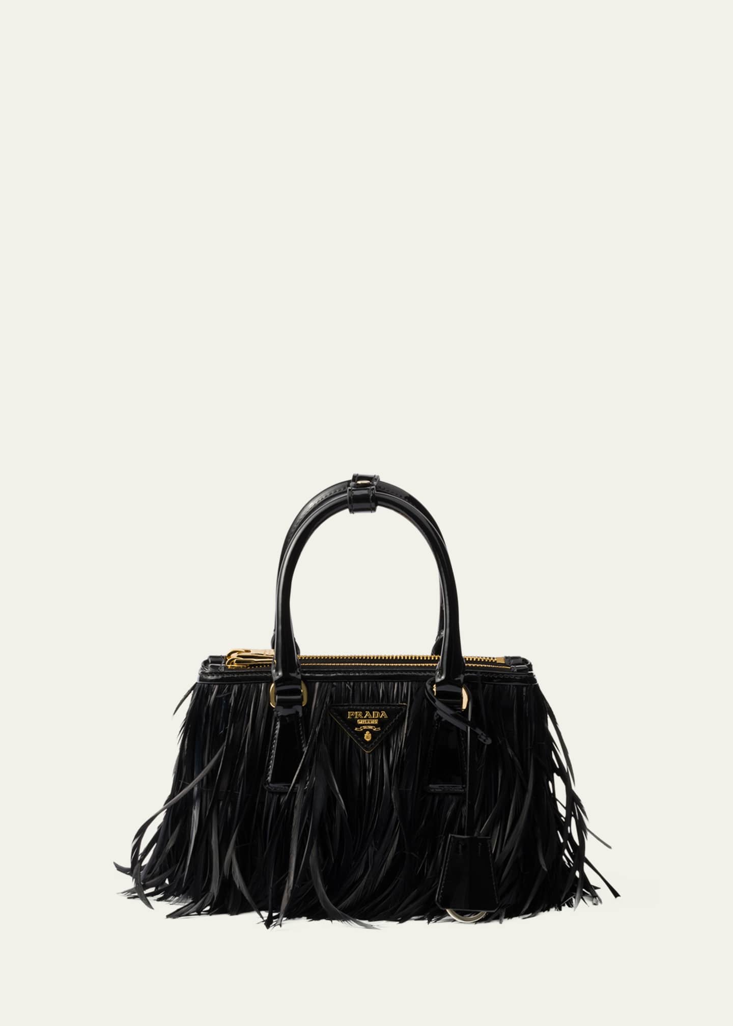 Prada Galleria Feather Leather Top-Handle Bag Image 1 of 5