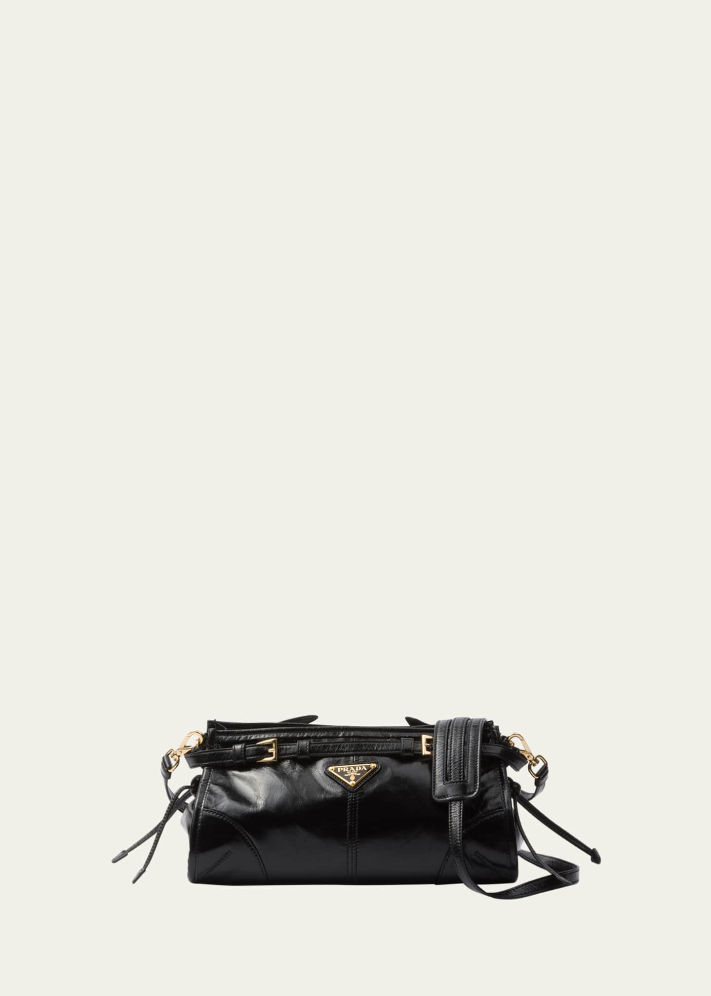 Prada Zip Calf Leather Shoulder Bag Image 1 of 4