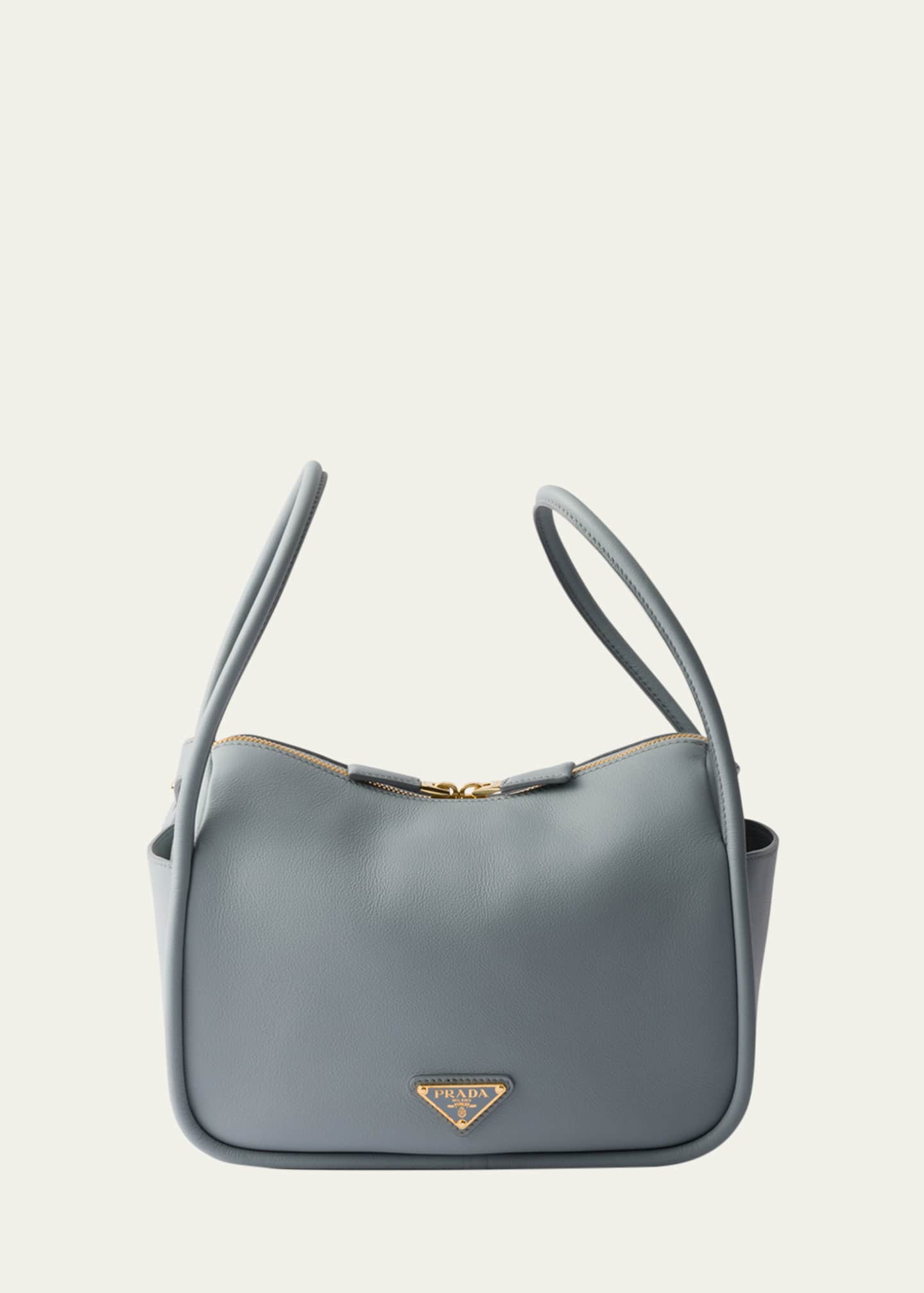 Prada Flou Zip Leather Top-Handle Bag - Bergdorf Goodman
