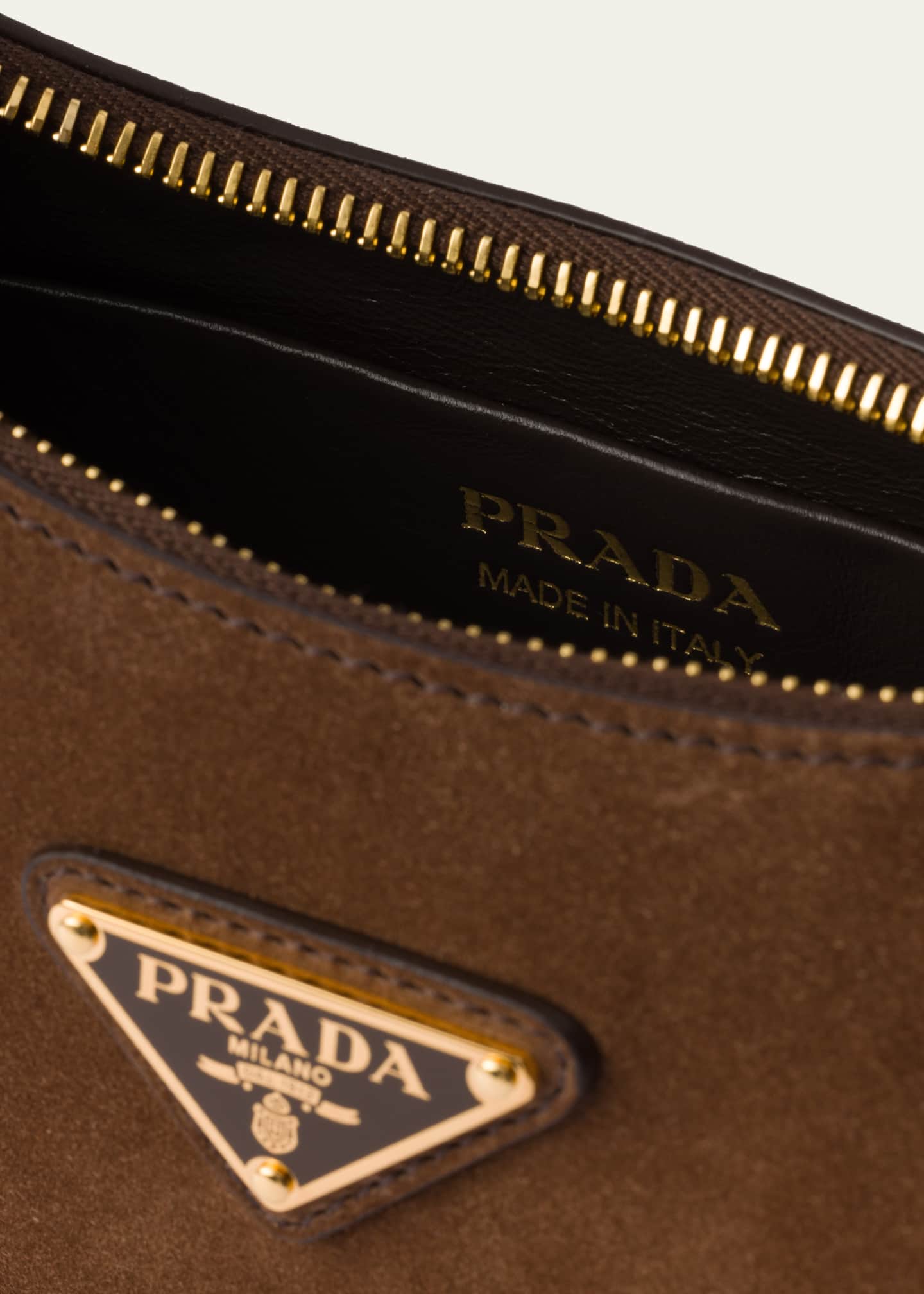 Arque Zip Suede Shoulder Bag