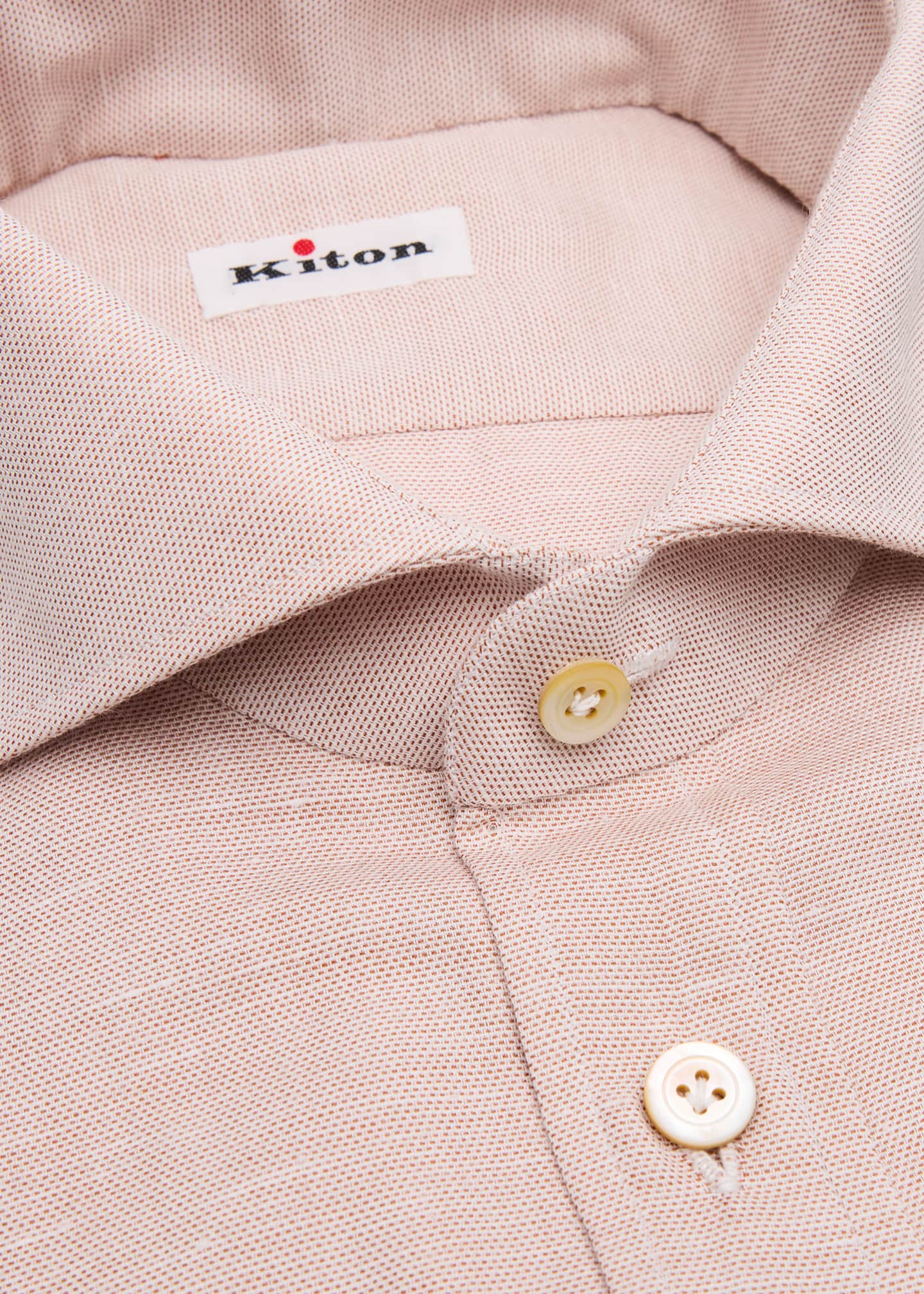 Kiton Men's Cotton Nailhead Dress Shirt Image 2 of 2