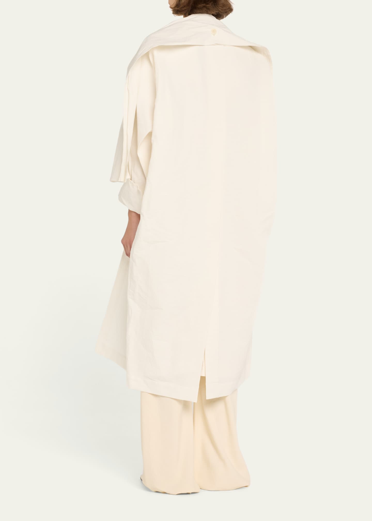 Issey Miyake Enclothe Oversized Self-Tie Paper Trench Coat Image 3 of 5