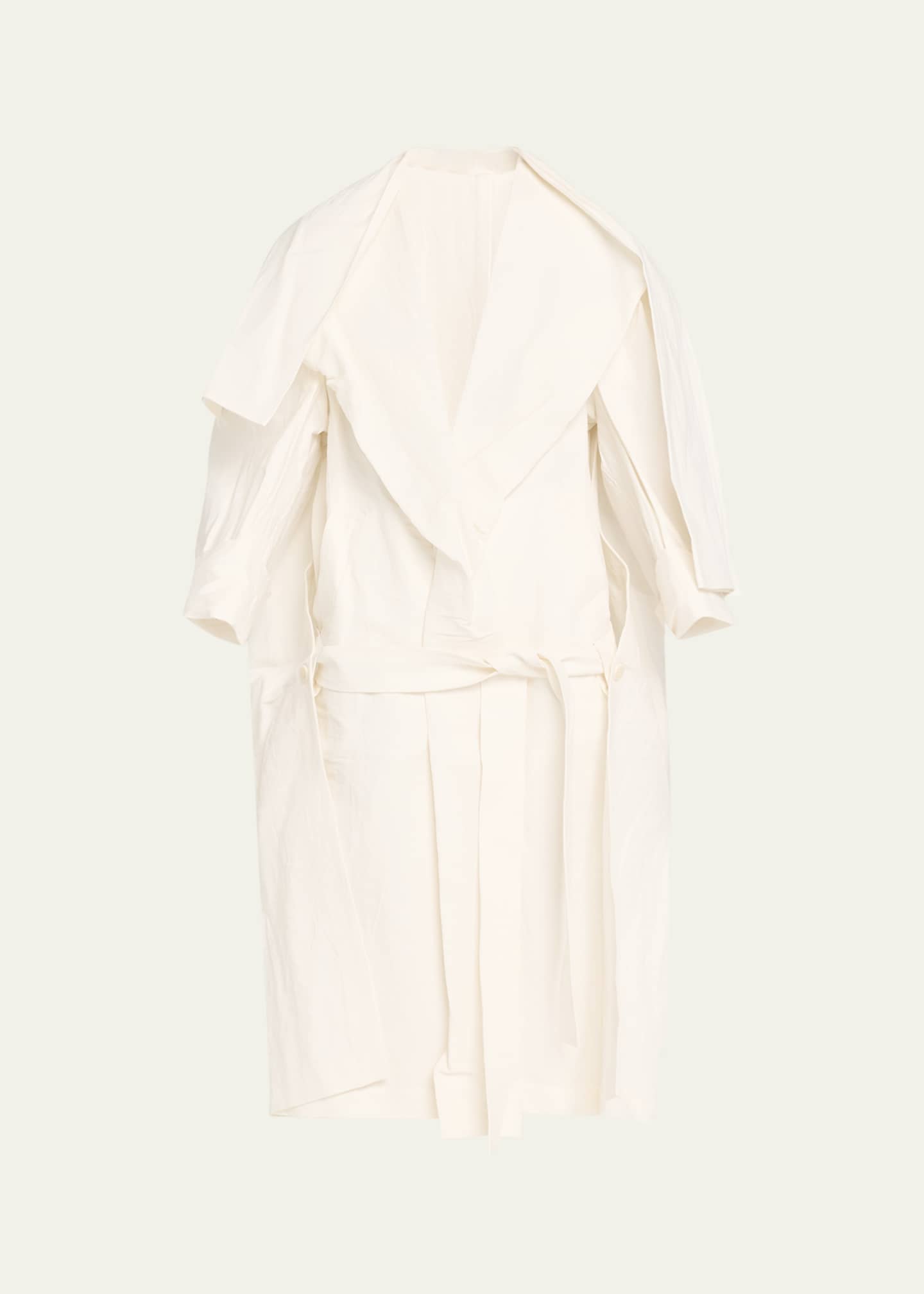 Issey Miyake Enclothe Oversized Self-Tie Paper Trench Coat Image 1 of 5