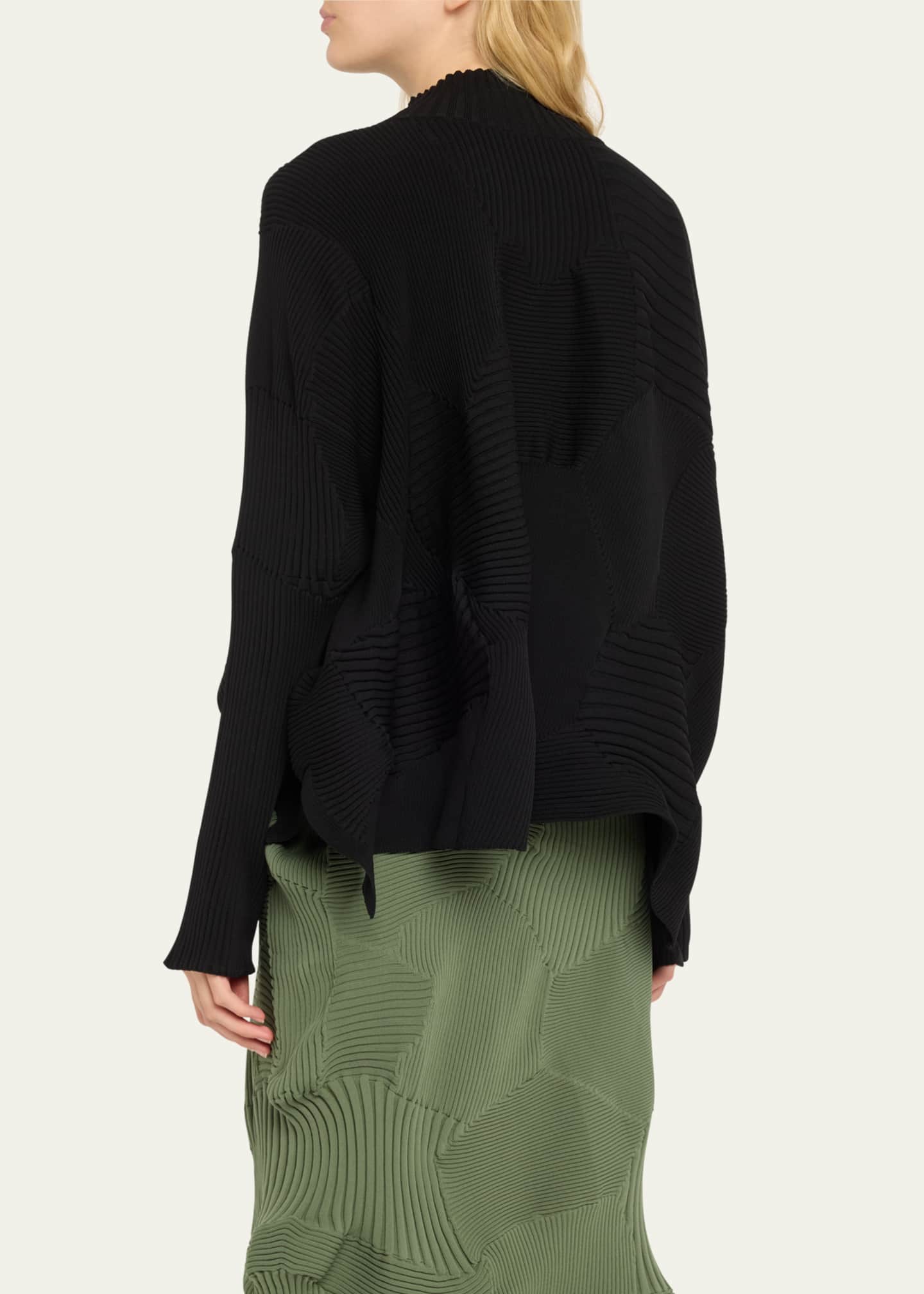 Issey Miyake Kone Kone Textural Ribbed Patchwork Top Image 3 of 5