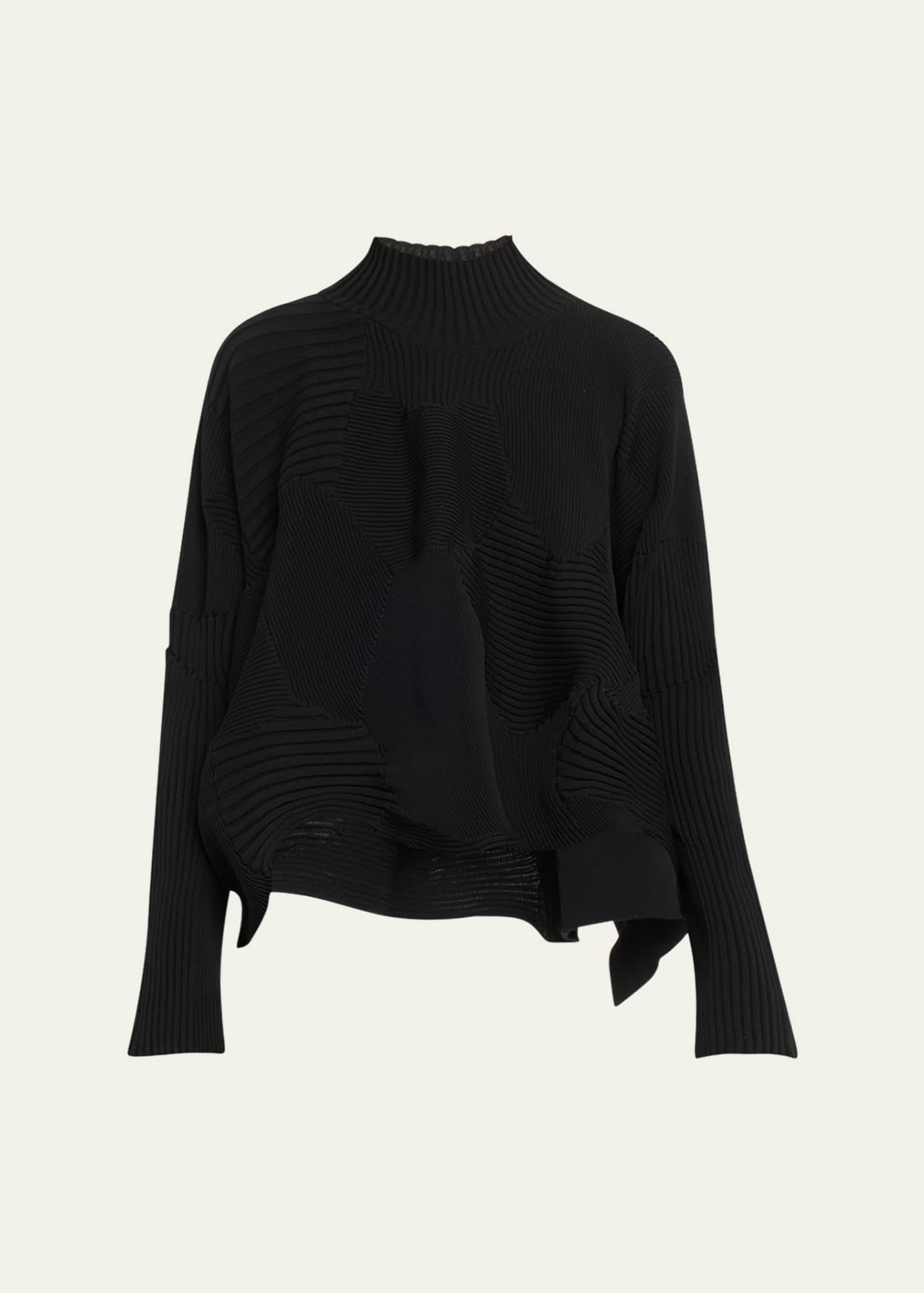 Issey Miyake Kone Kone Textural Ribbed Patchwork Top Image 1 of 5