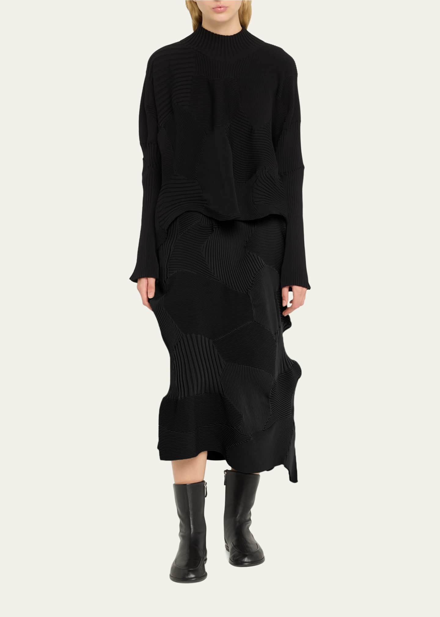 Issey Miyake Kone Kone Textural Ribbed Skirt - Bergdorf Goodman
