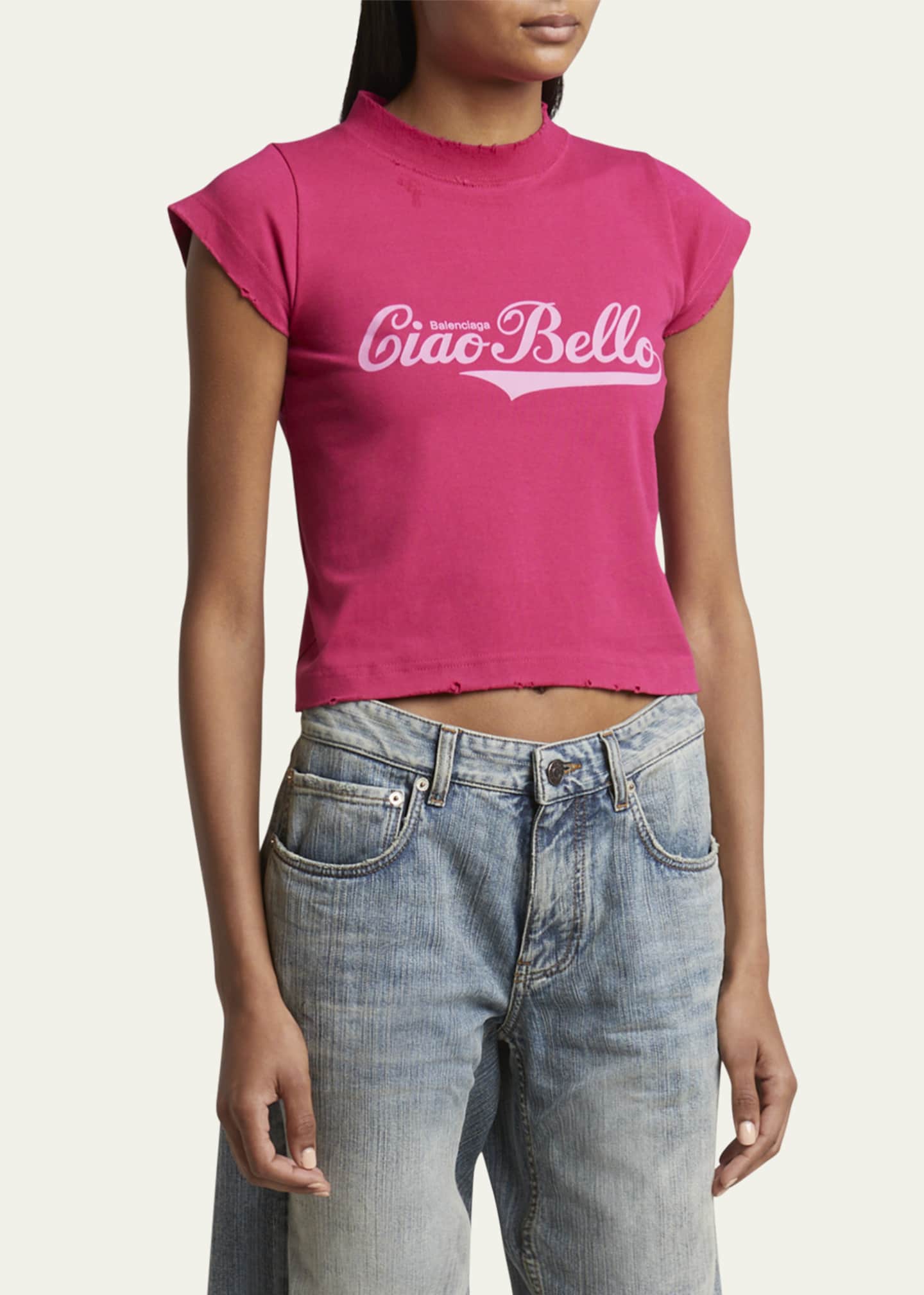 【関税＆送料込み】Balenciaga Cropped T-Shirt Keep Calm Balenciaga Keep Calm T-shirt | Black | FARFETCH ID