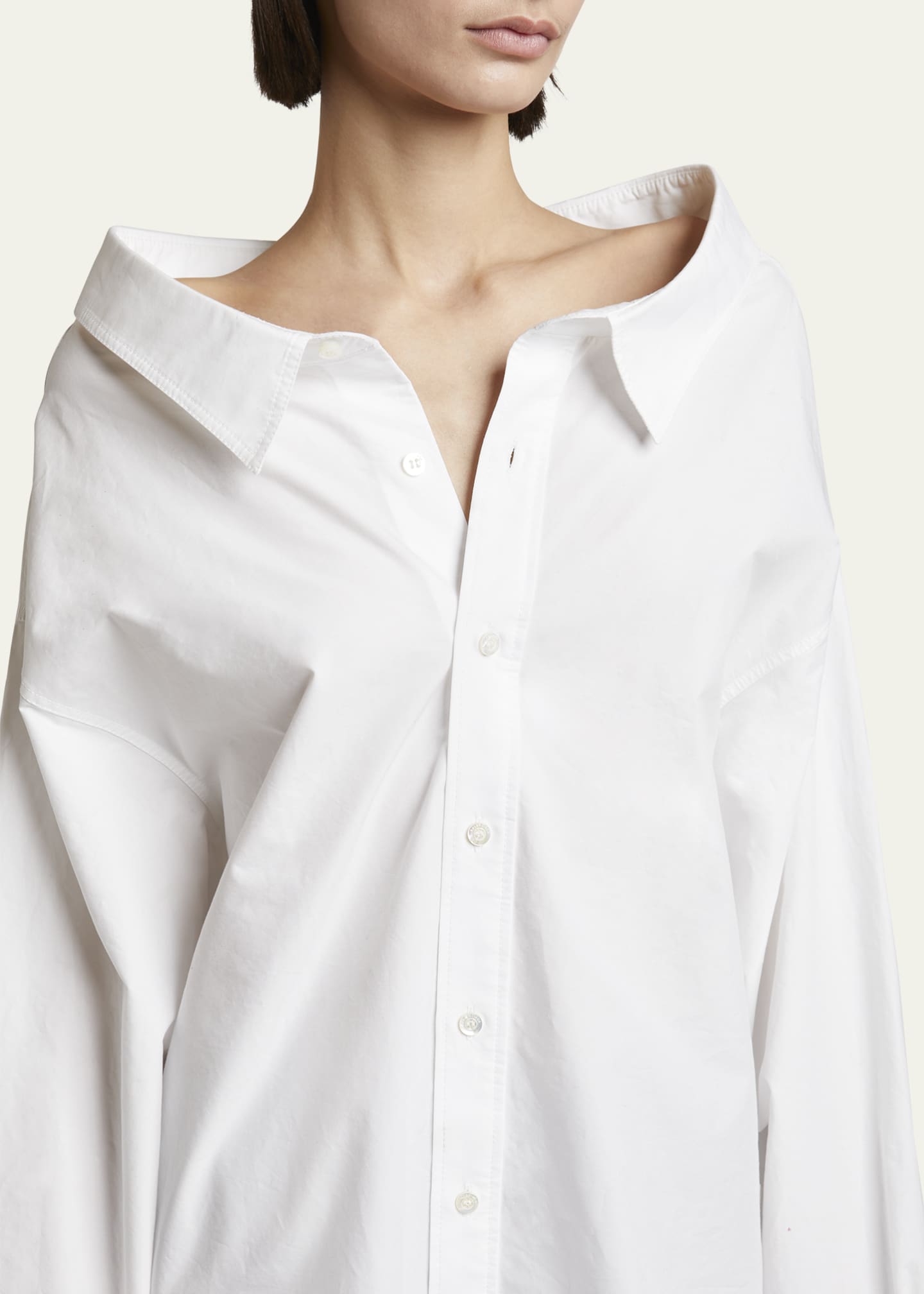 Balenciaga Off-Shoulder Oversized Poplin Shirt Image 5 of 5