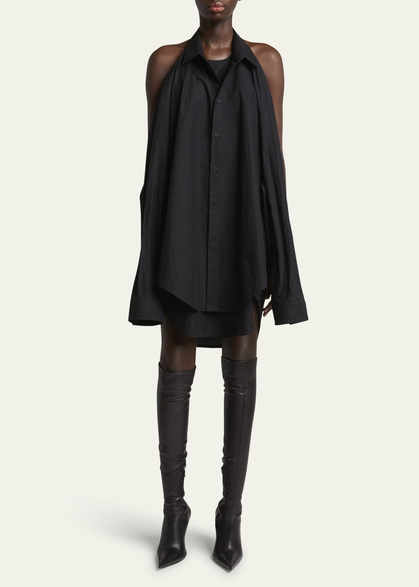 Balenciaga Suspended Poplin Shirtdress Image 2 of 5