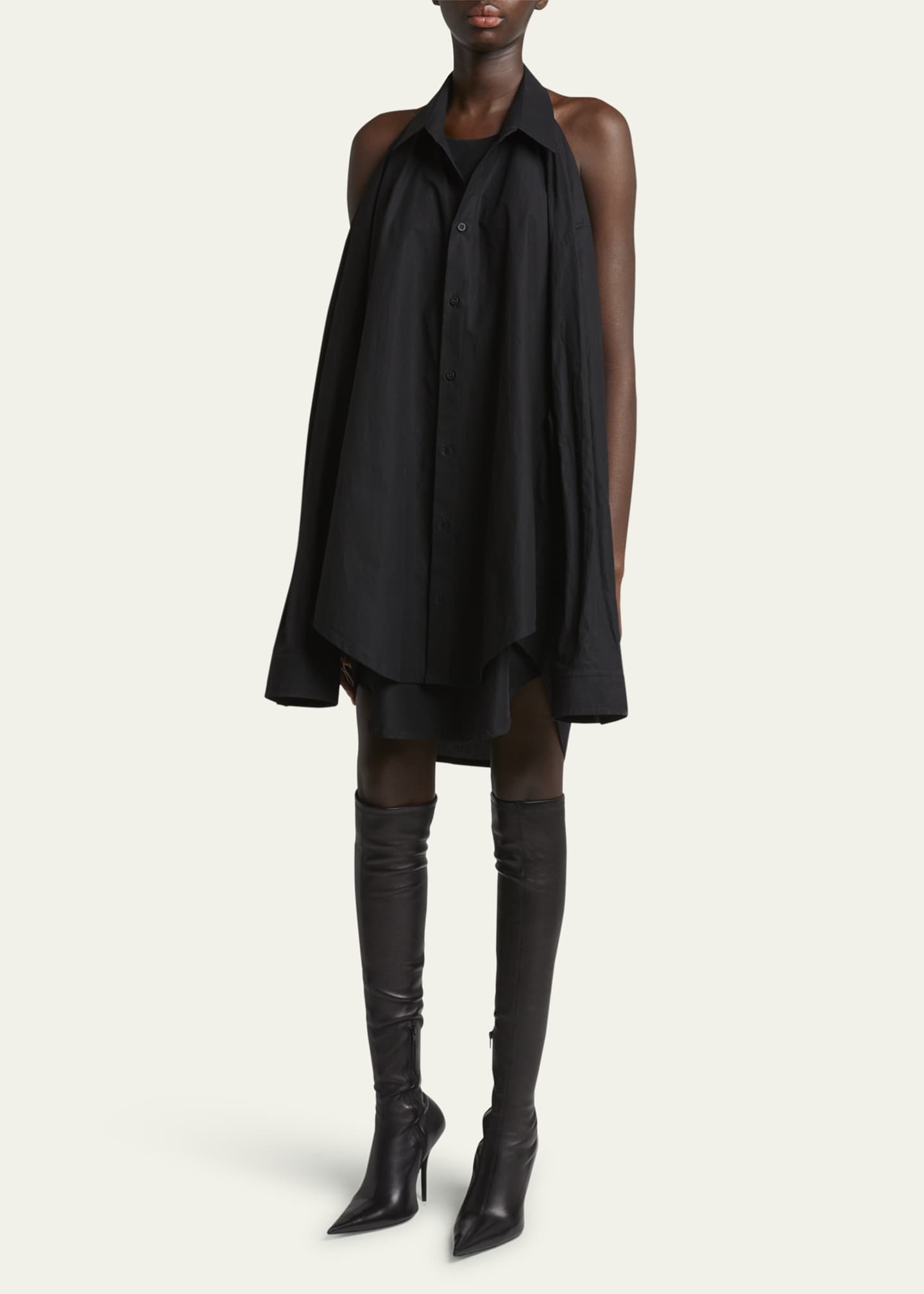 Balenciaga Suspended Poplin Shirtdress Image 4 of 5