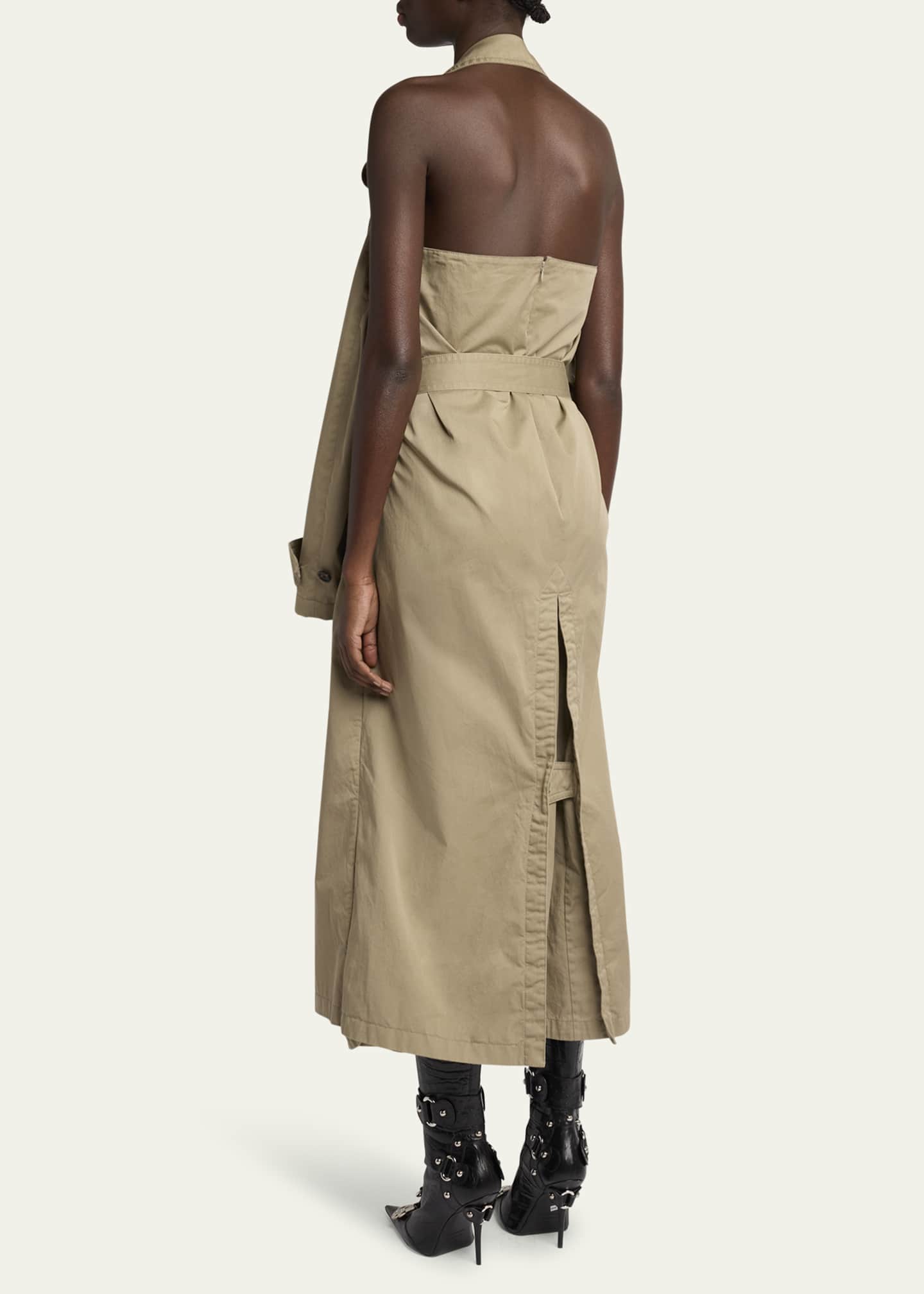 Balenciaga Suspended Halter Cotton Twill Dress Image 3 of 5