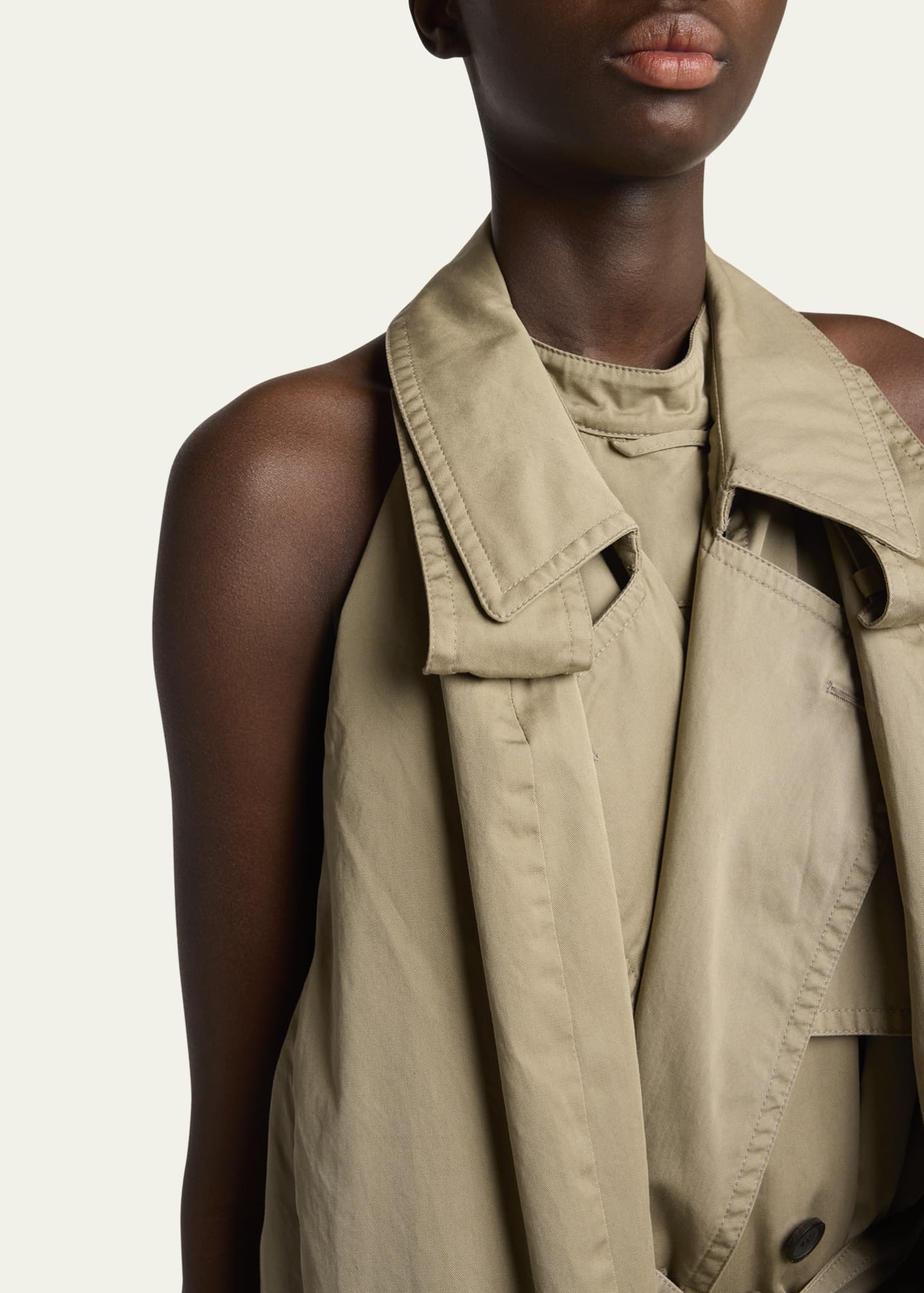 Balenciaga Suspended Halter Cotton Twill Dress Image 5 of 5