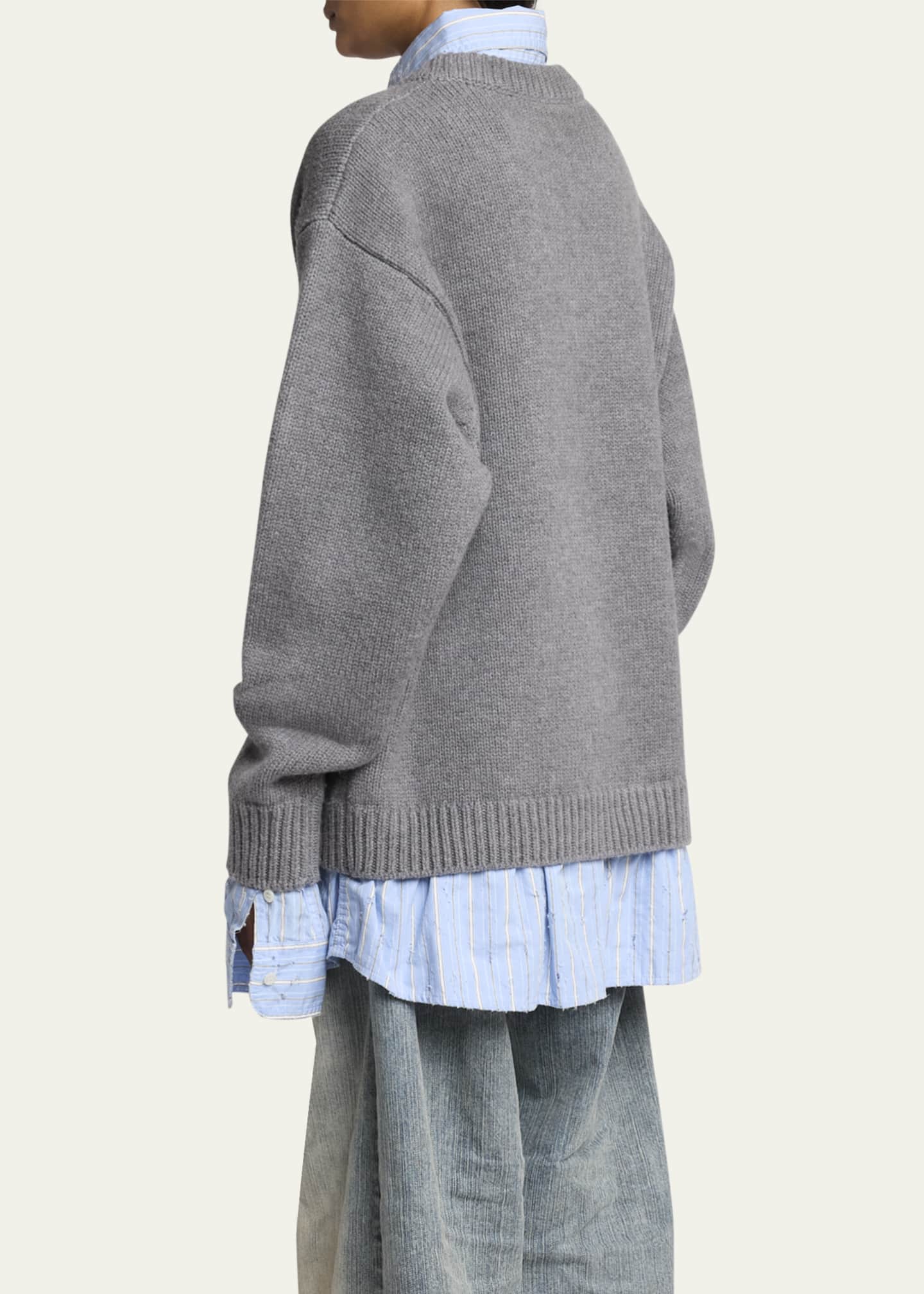 Layered Oversized Cotton Sweater