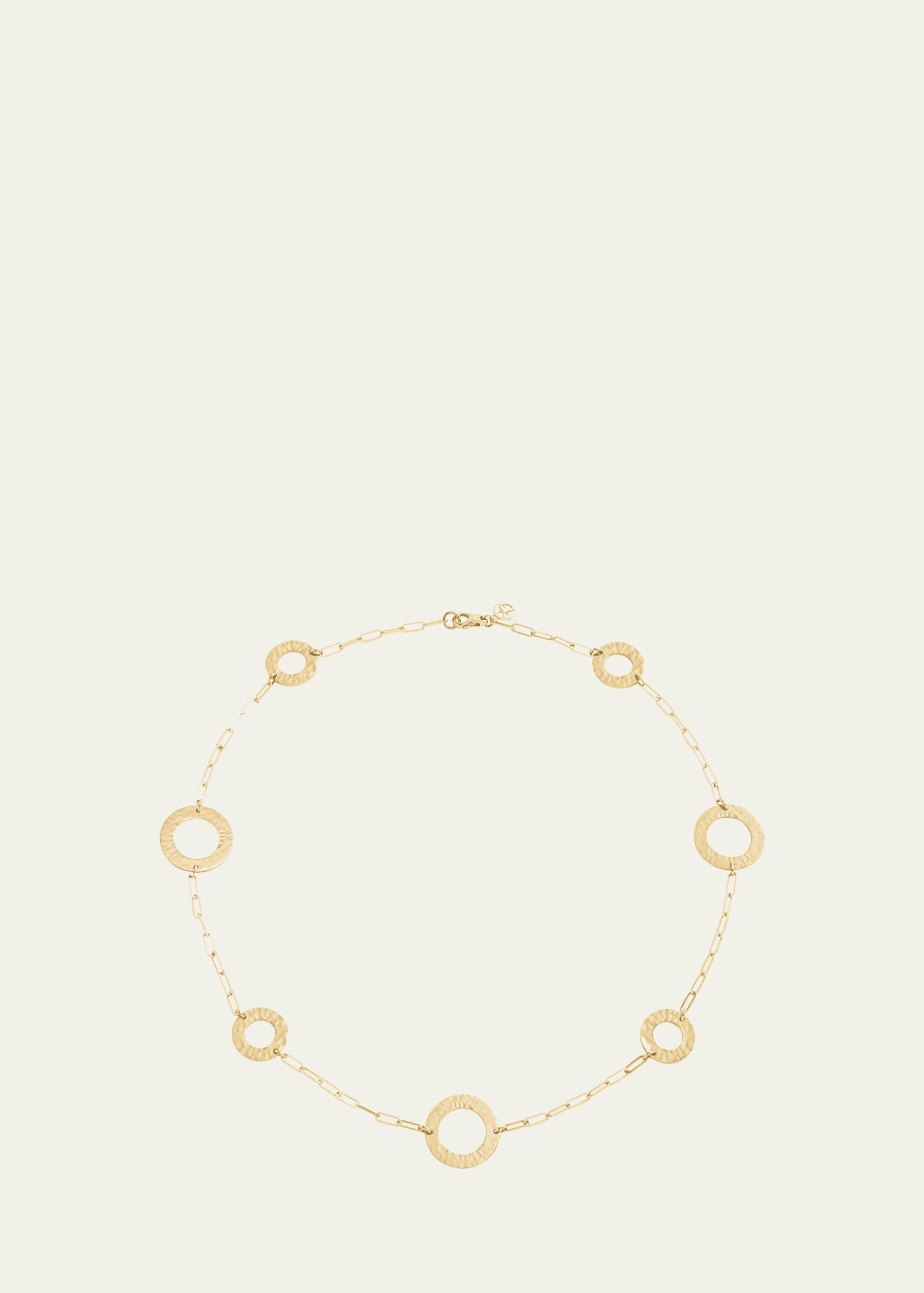 L. Klein Como 18K Yellow Gold Hammered Link Necklace, 16-18"L Image 1 of 2