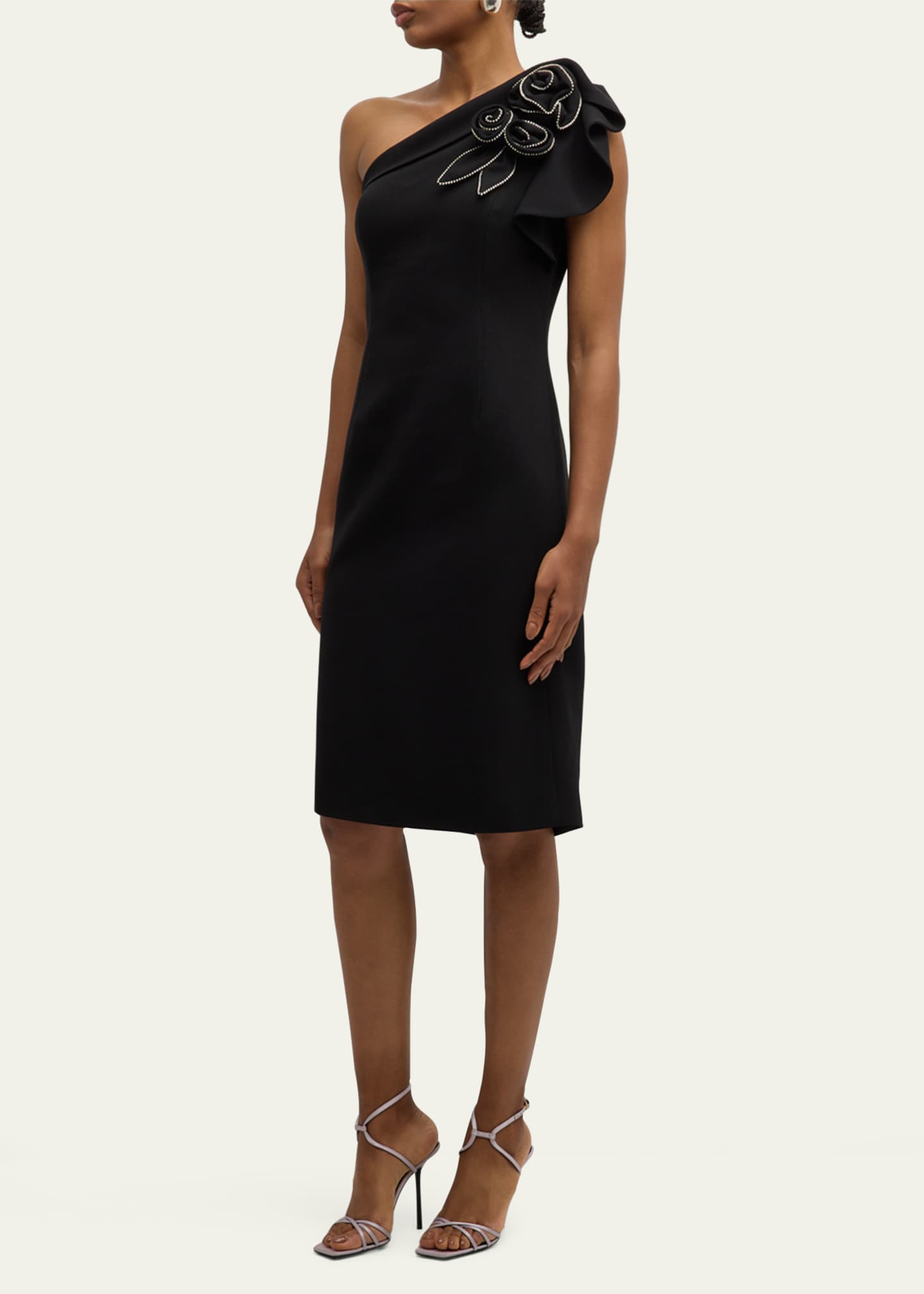 Rickie Freeman for Teri Jon Embellished Sleeveless One-Shoulder Dress Image 2 of 5