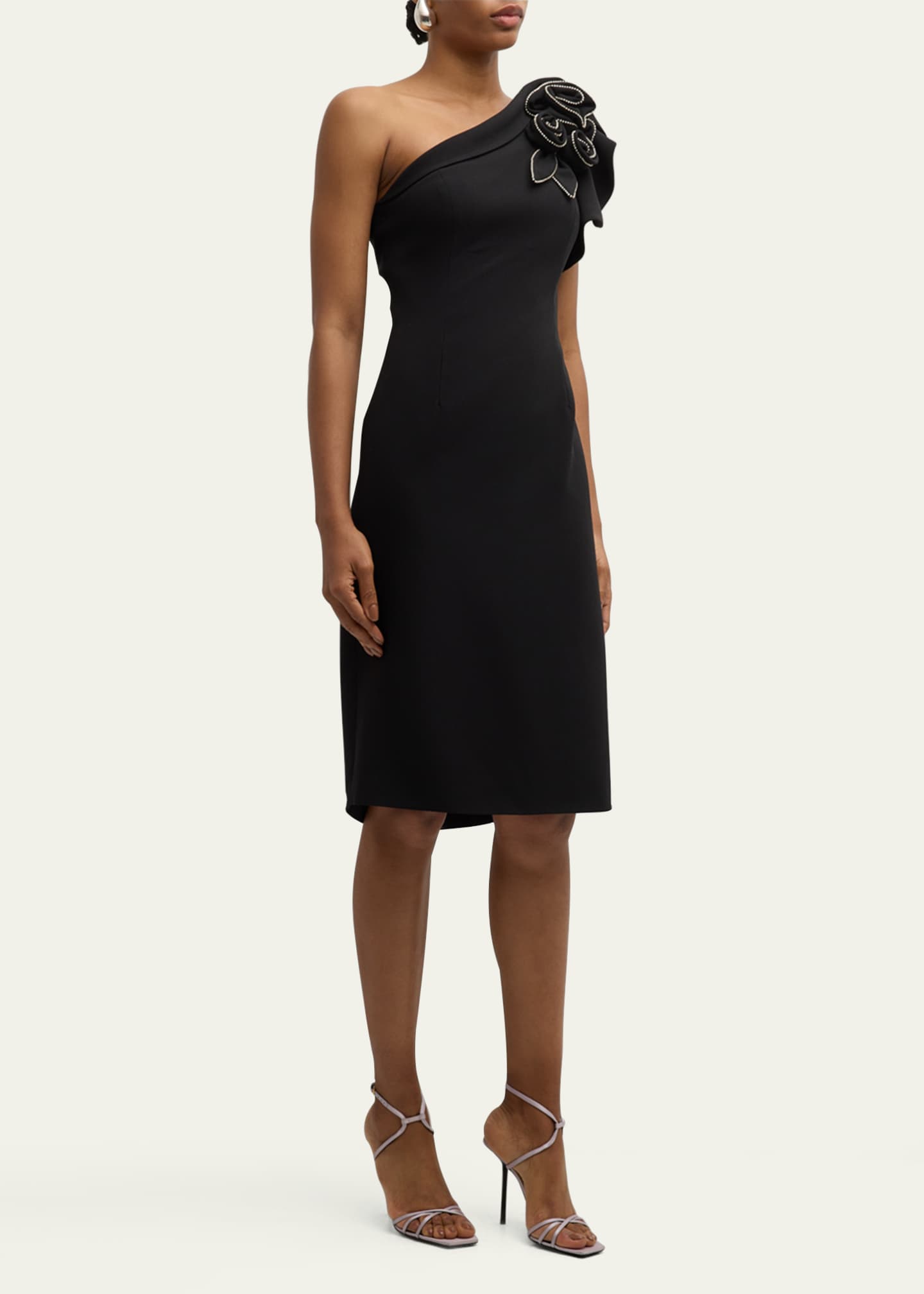Rickie Freeman for Teri Jon Embellished Sleeveless One-Shoulder Dress Image 4 of 5