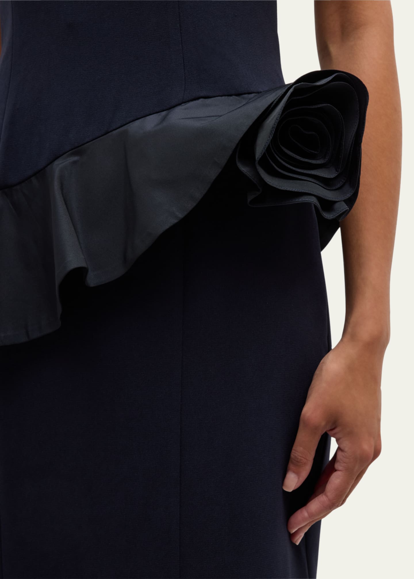 Rickie Freeman for Teri Jon Off-Shoulder Ruffle Trumpet Gown Image 5 of 5