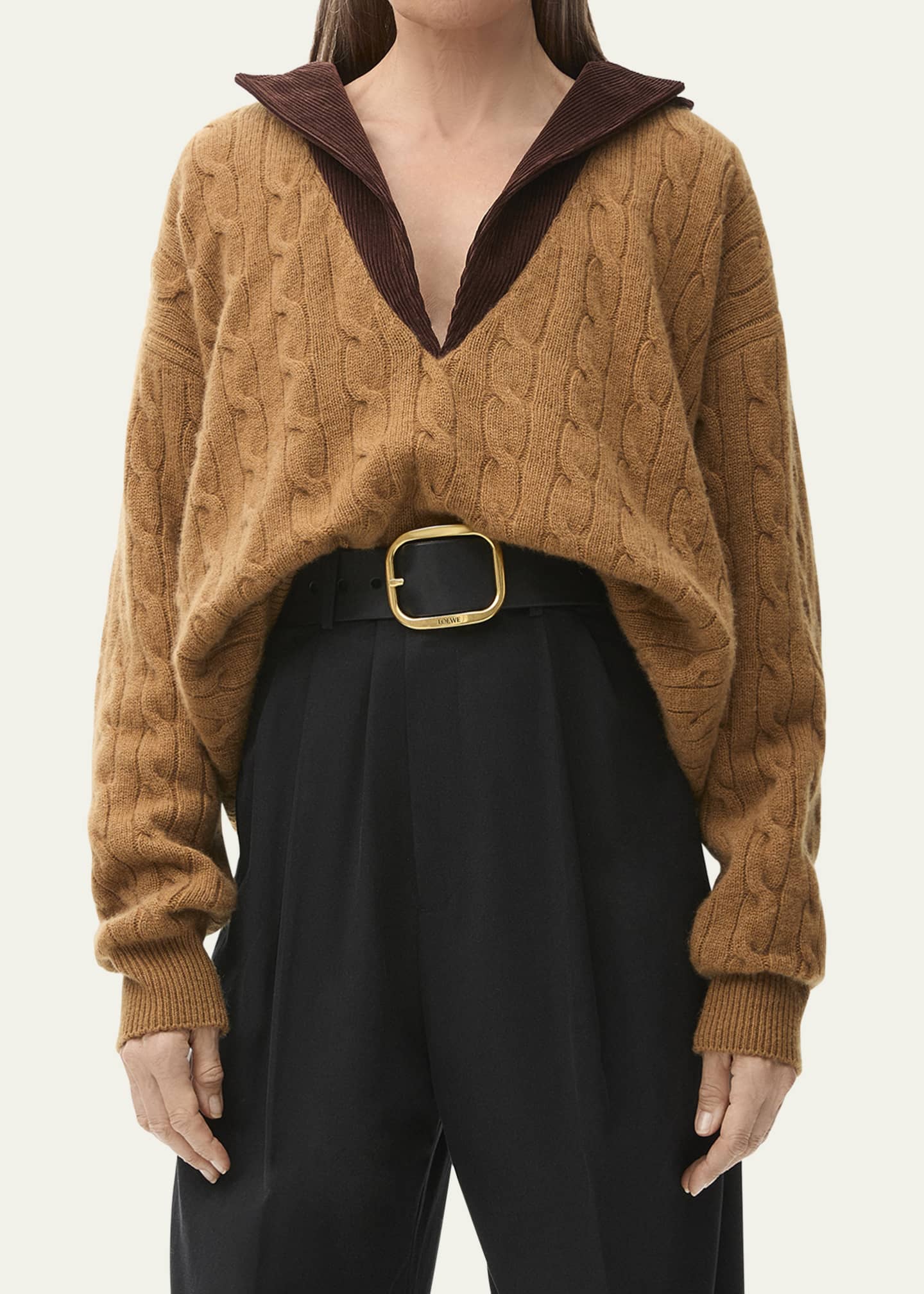 Loewe Curved Buckle Leather Belt Image 2 of 3