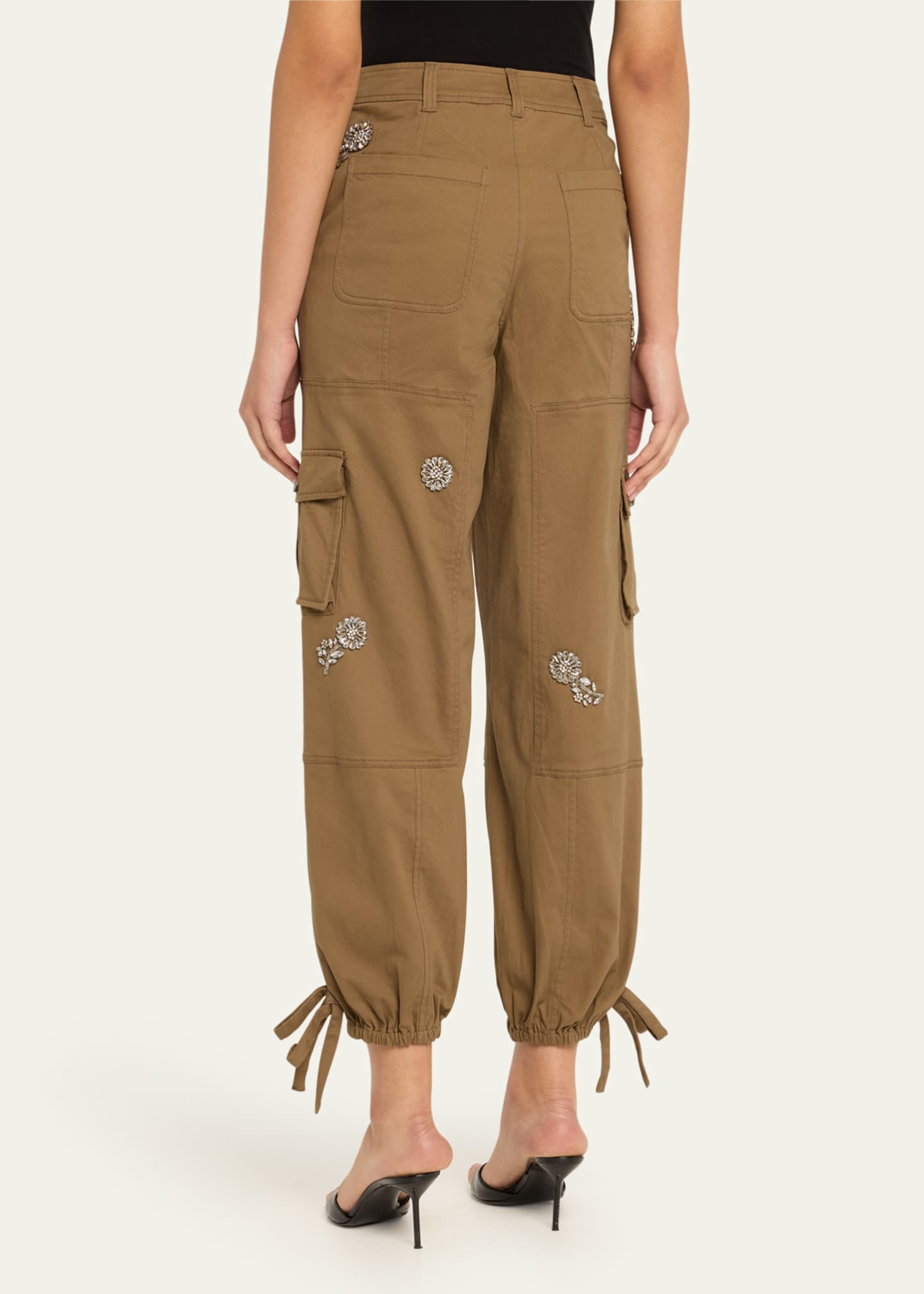 Cinq a Sept Crystal Chrysanthemum Zola Cargo Pants Image 3 of 5