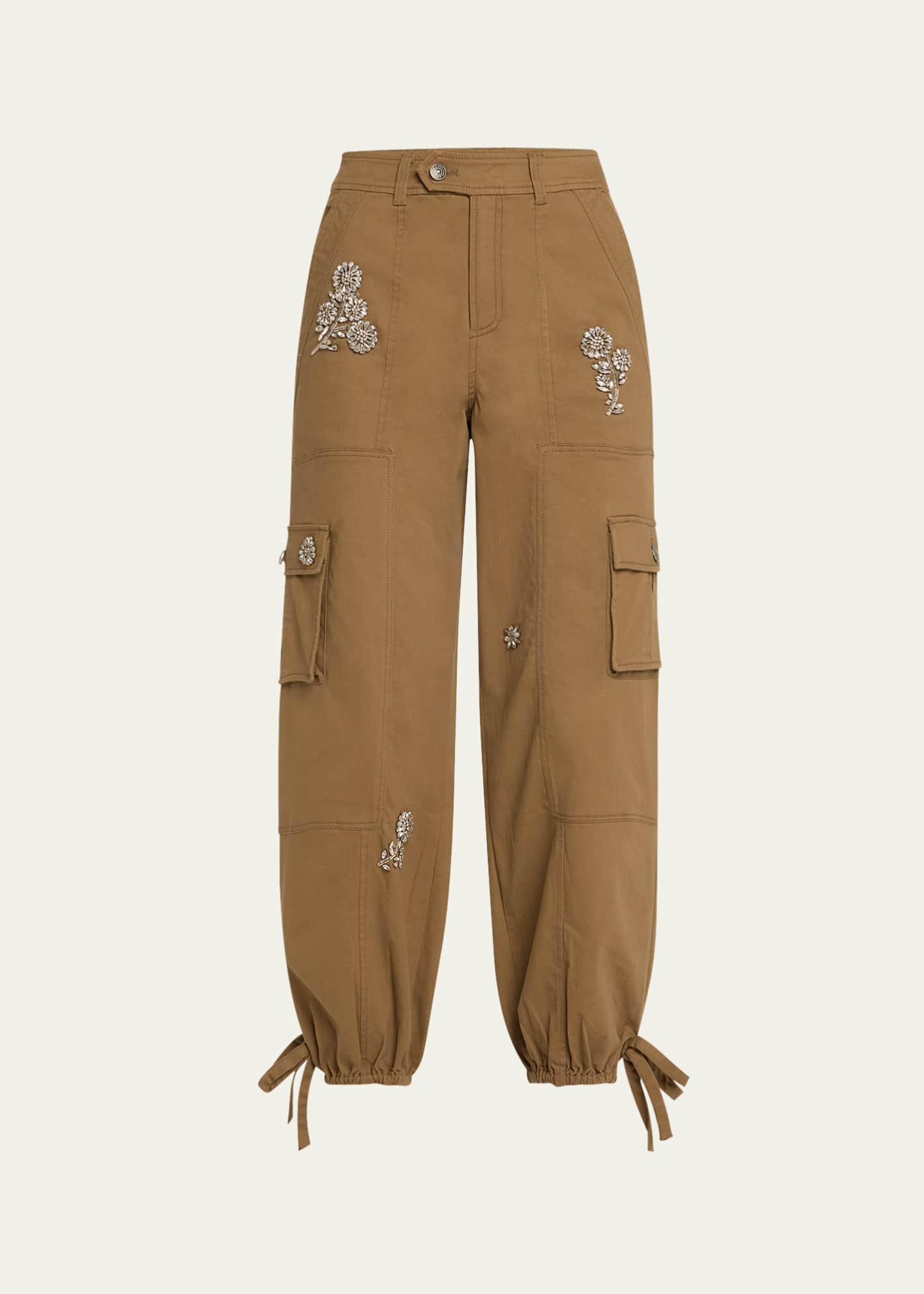Cinq a Sept Crystal Chrysanthemum Zola Cargo Pants Image 1 of 5