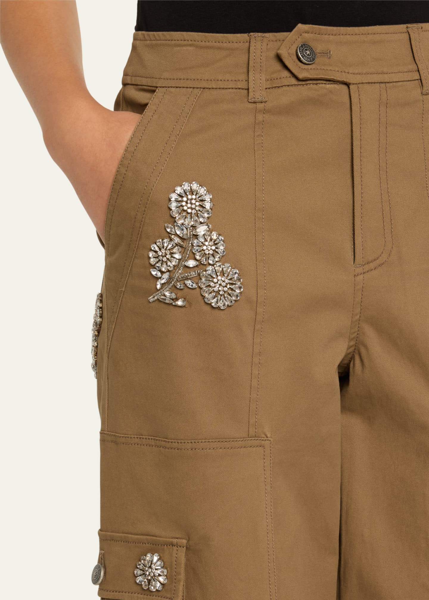 Cinq a Sept Crystal Chrysanthemum Zola Cargo Pants Image 5 of 5