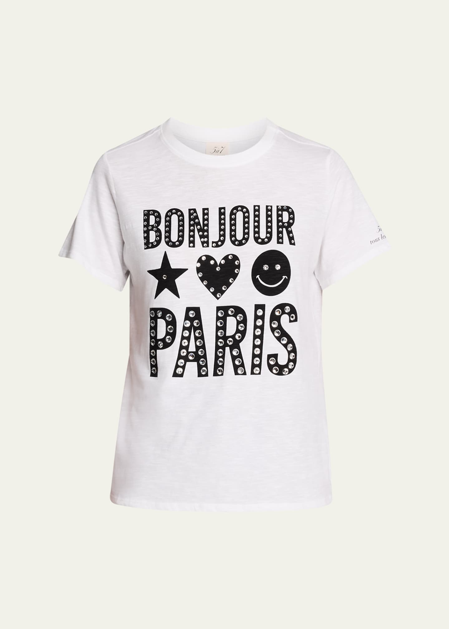 Cinq a Sept Bonjour Paris Crewneck Graphic Tee Image 1 of 5