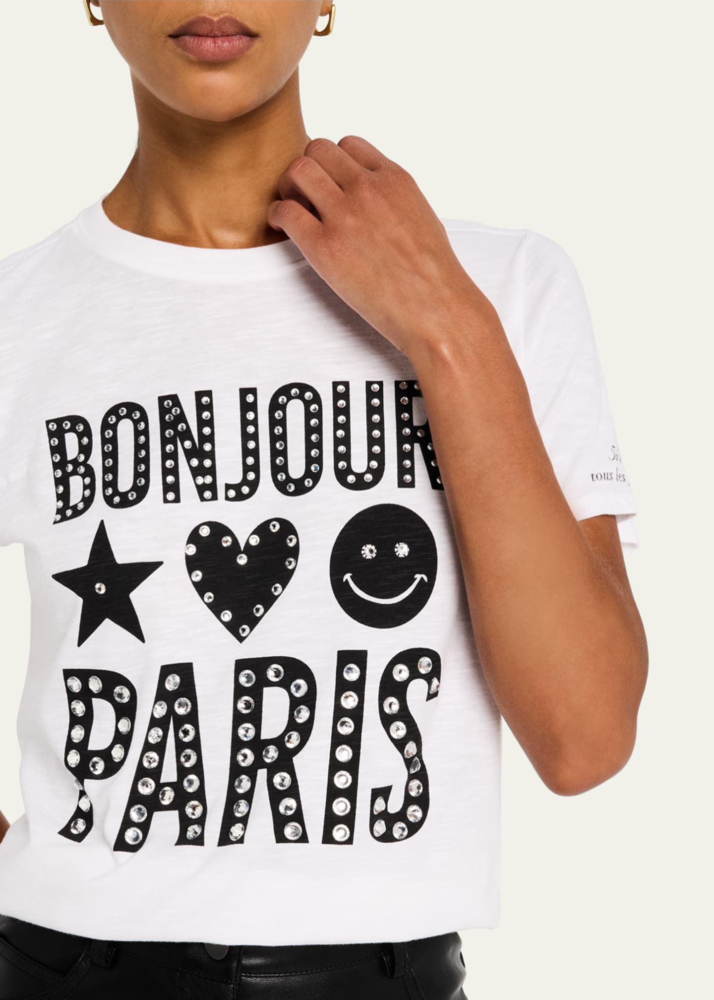 Cinq a Sept Bonjour Paris Crewneck Graphic Tee Image 5 of 5