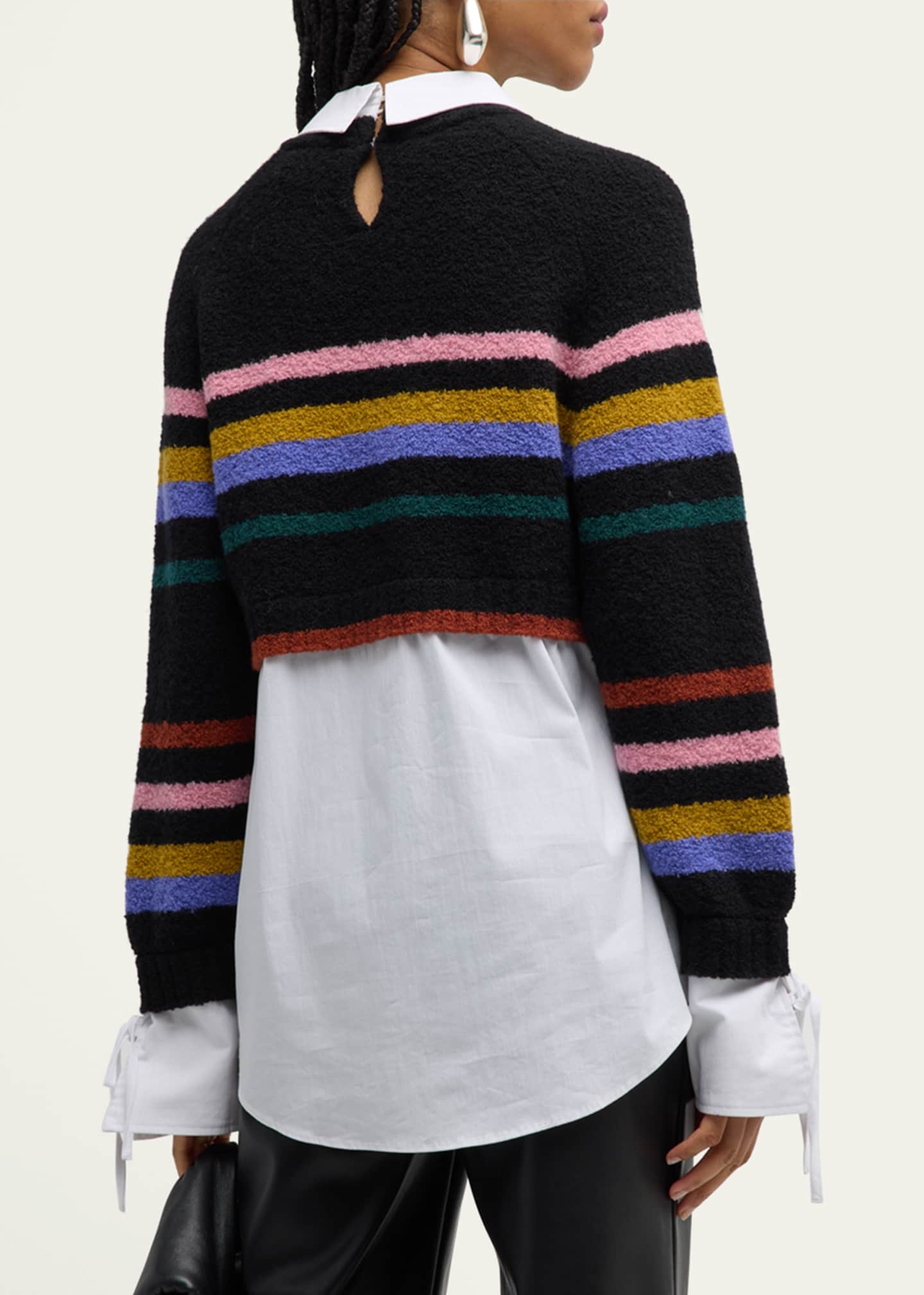 Cinq a Sept Nelida Striped Combo Pullover Top Image 3 of 5