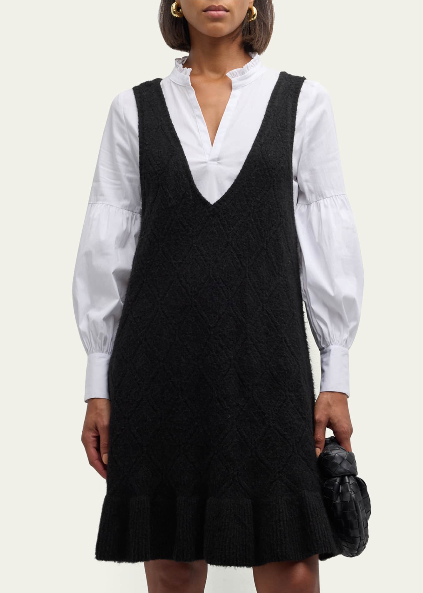 Cinq a Sept Greysen Pinafore Combo Knee Length Dress