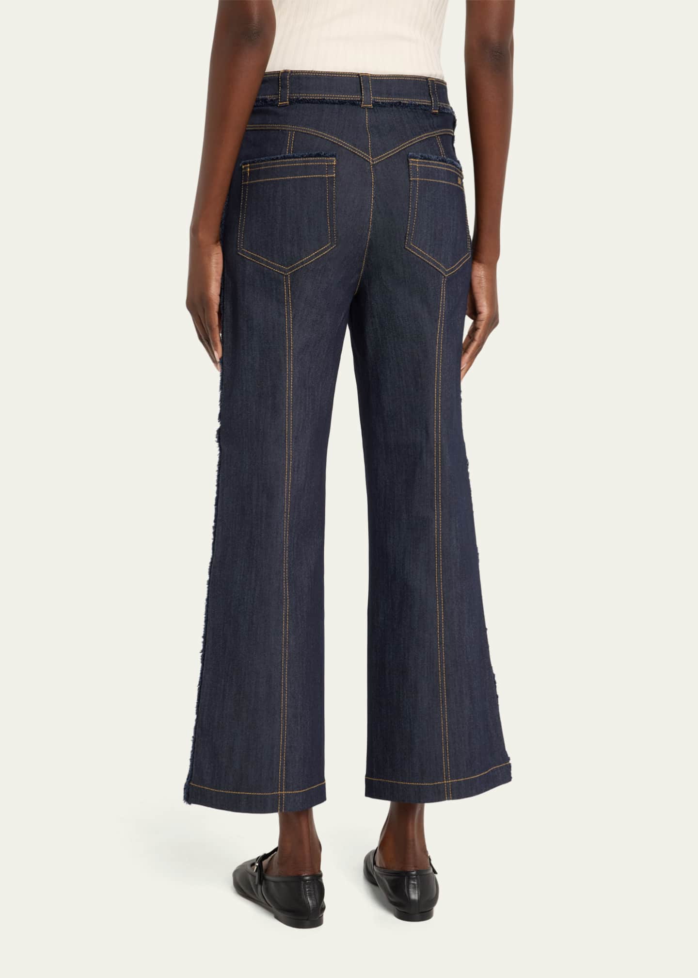 Cinq a Sept Francine Cropped Bootcut Denim Pants Image 3 of 5