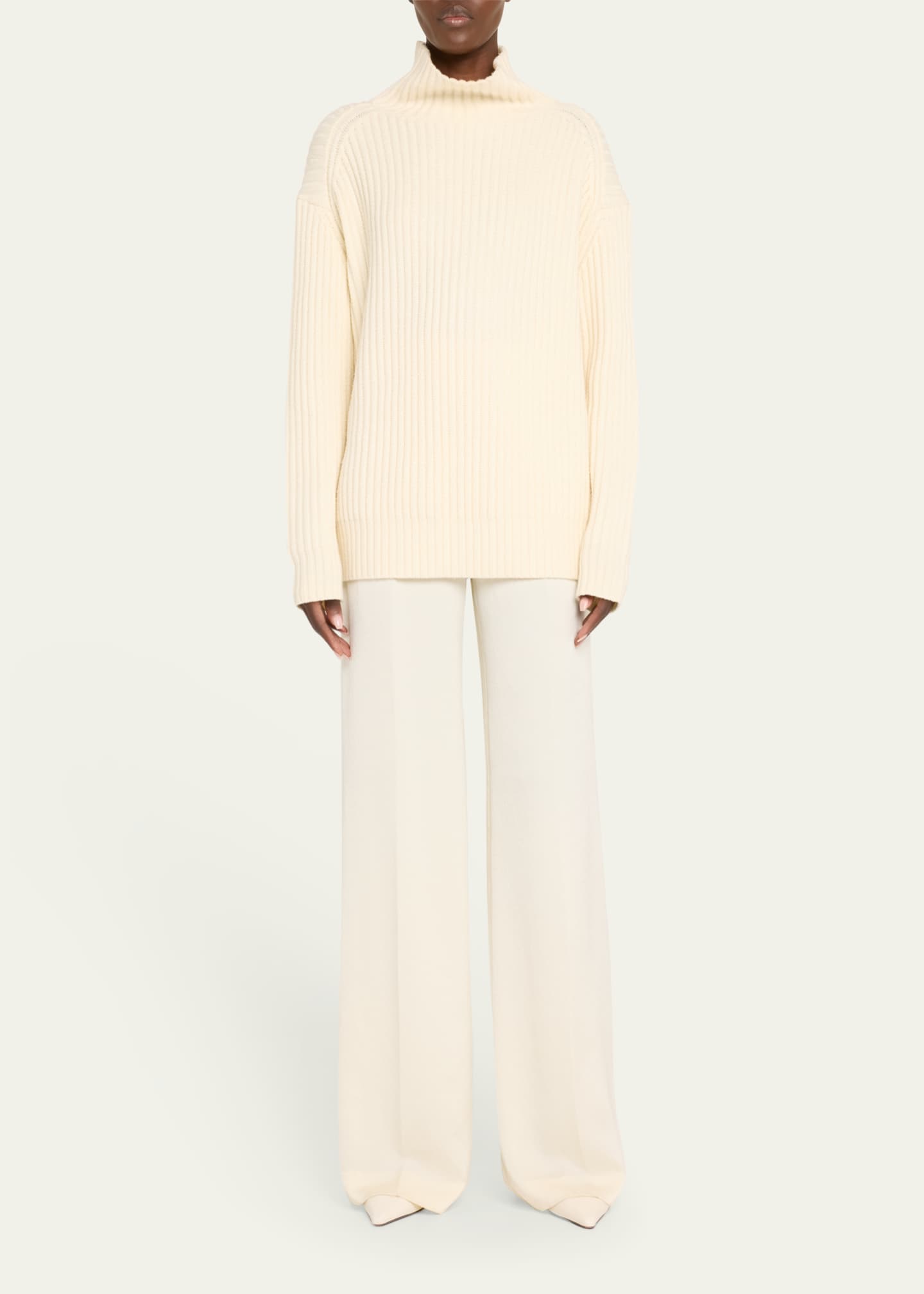 Lela Rose Rhinestone Turtleneck Sweater