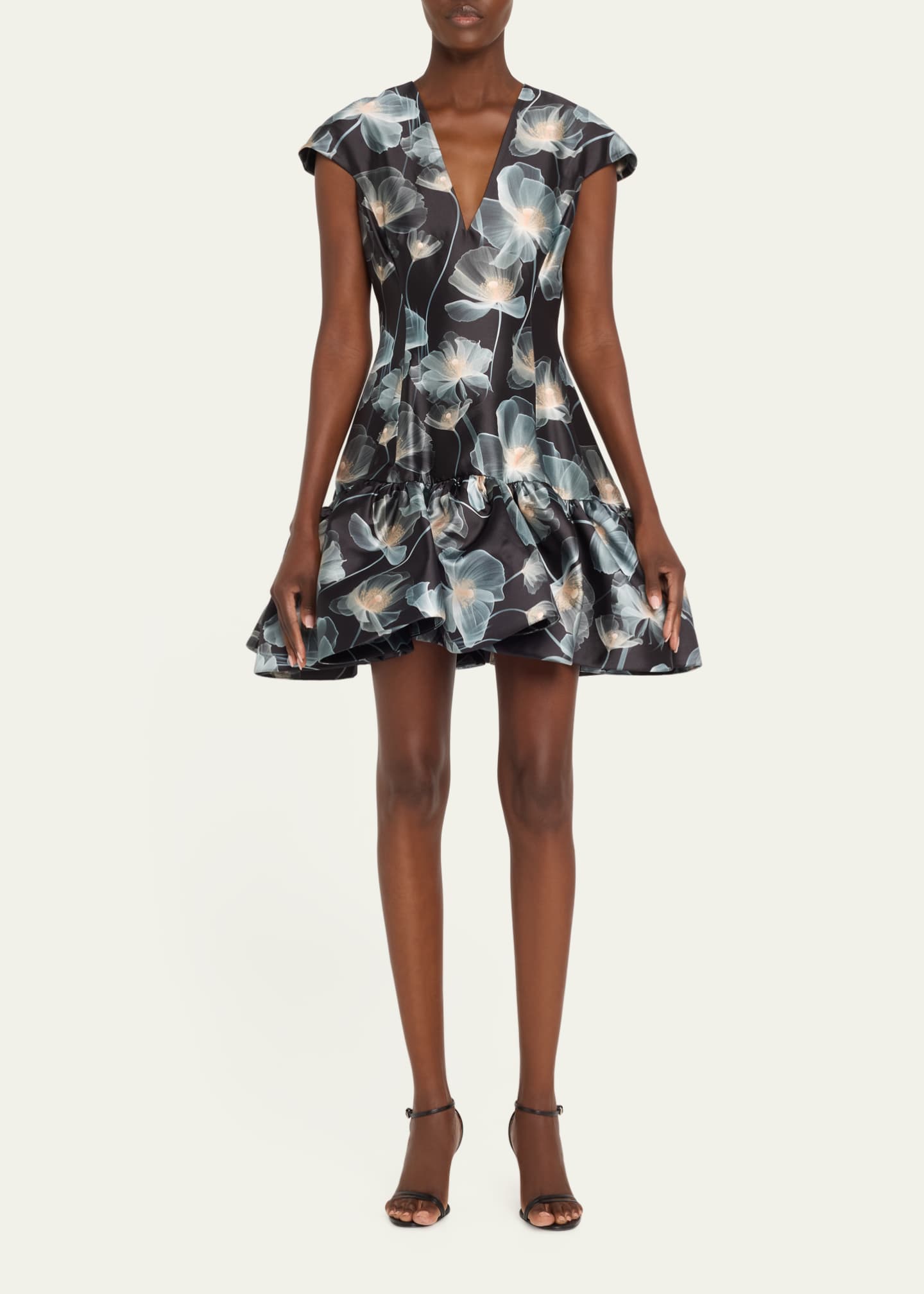 Bach Mai Floral Print Flared Mini Dress Image 2 of 5