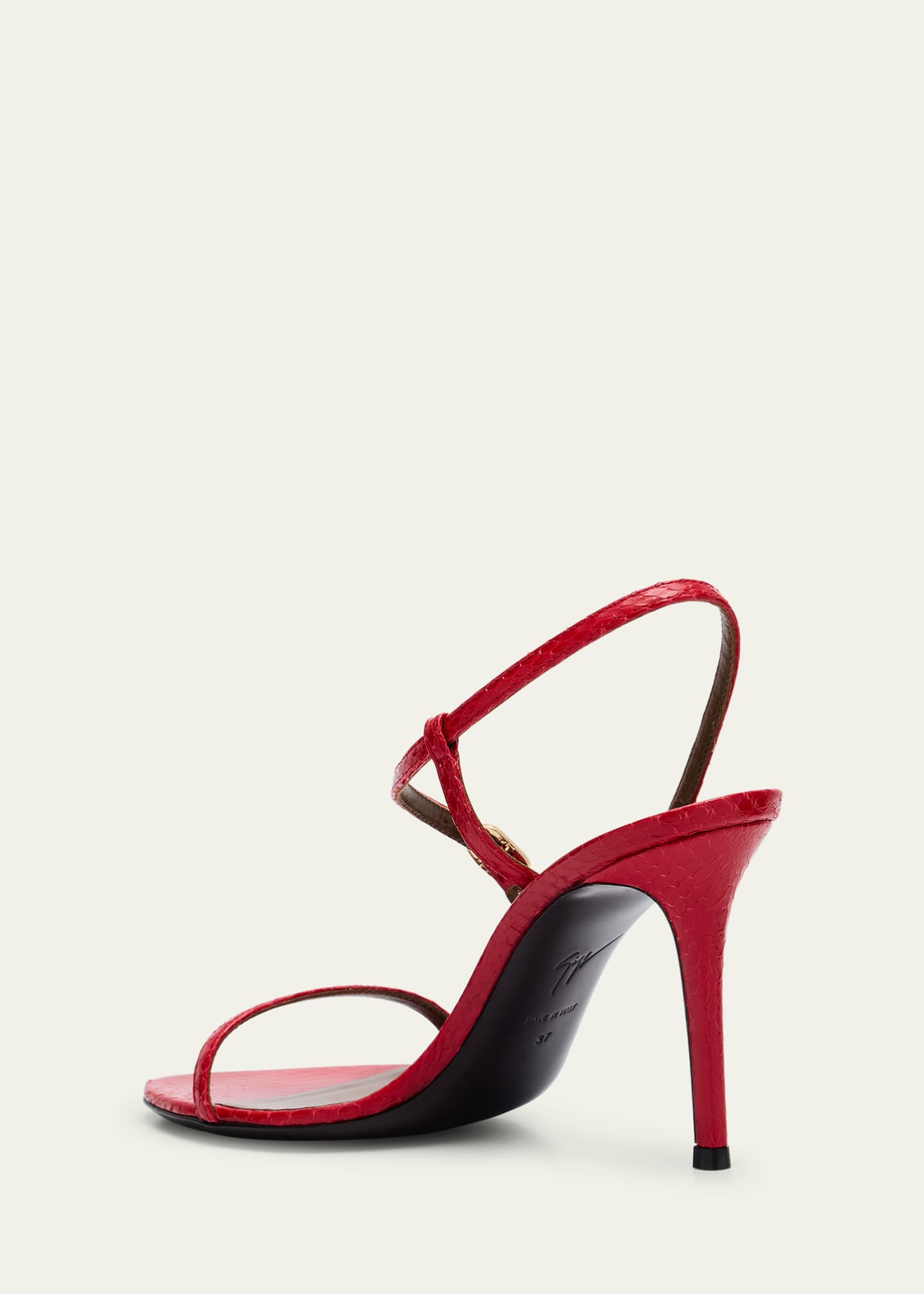 Giuseppe Zanotti Snakeskin Ankle Strap Stiletto Sandals Image 4 of 6