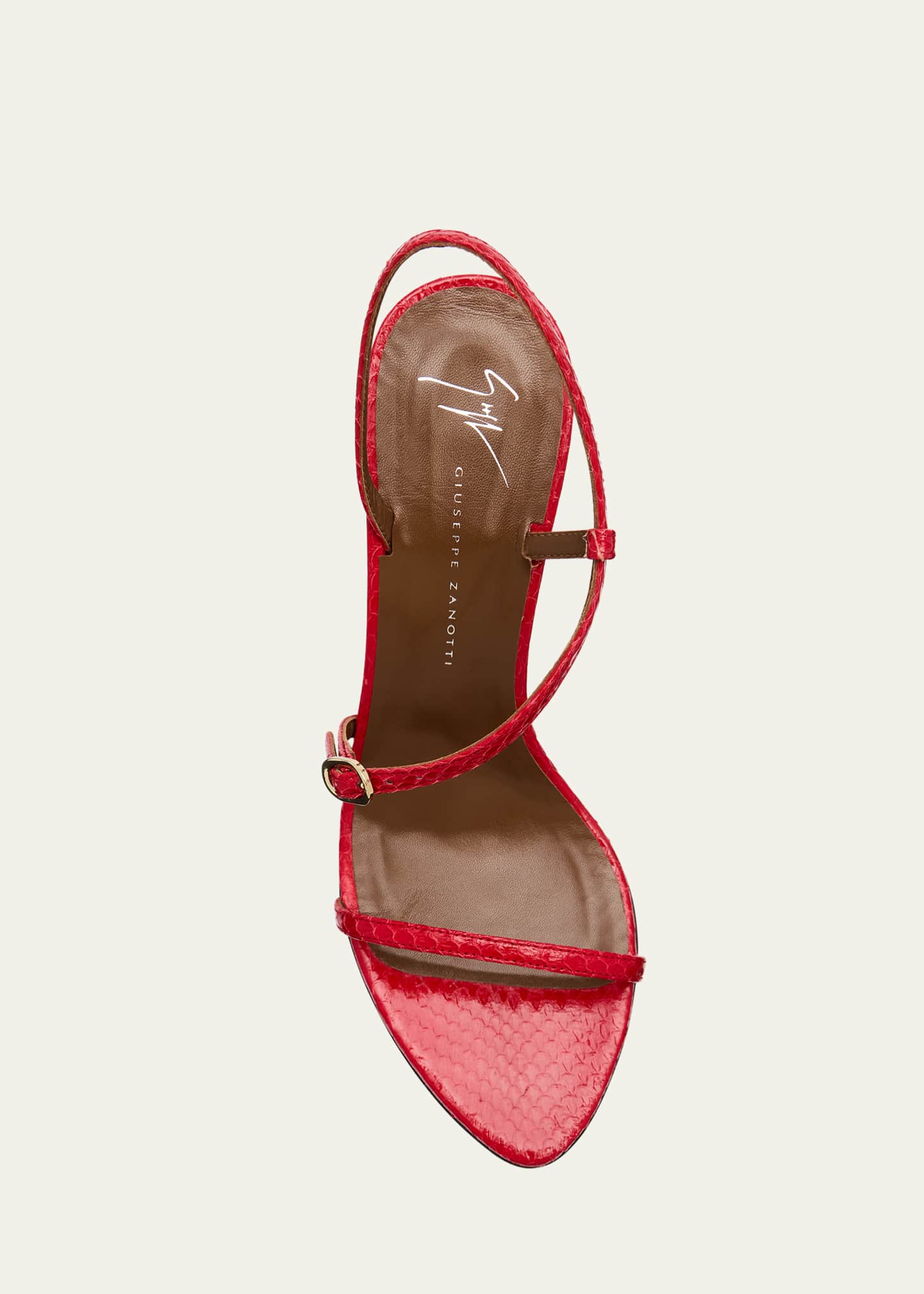 Giuseppe Zanotti Snakeskin Ankle Strap Stiletto Sandals Image 6 of 6