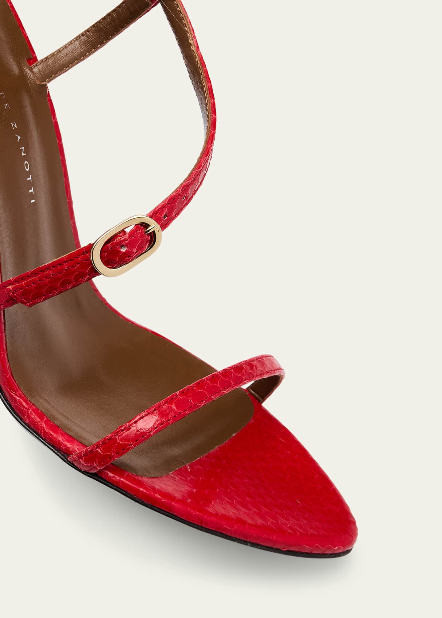 Giuseppe Zanotti Snakeskin Ankle Strap Stiletto Sandals Image 5 of 6