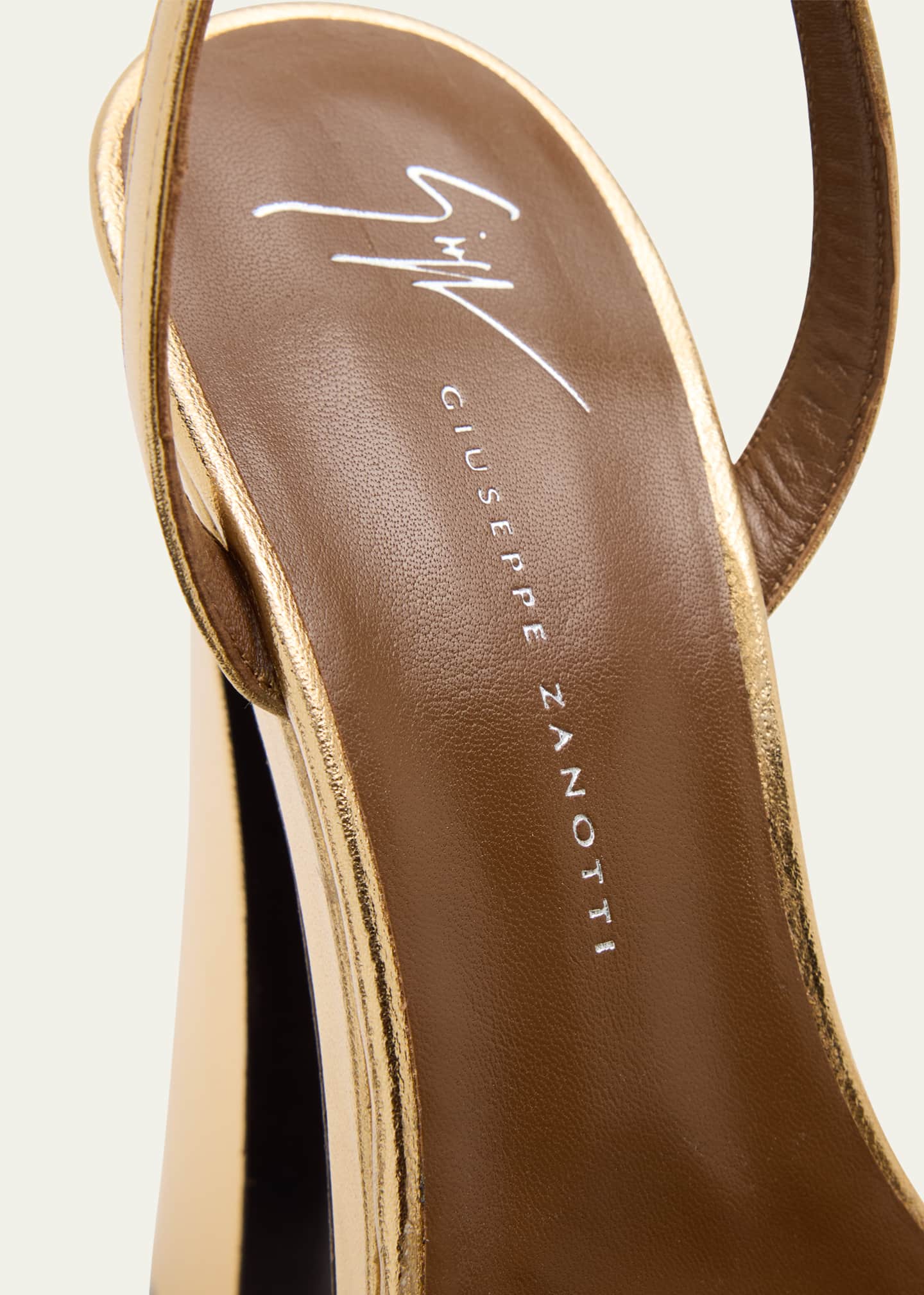 Giuseppe Zanotti Metallic Leather Crystal-Buckle Platform