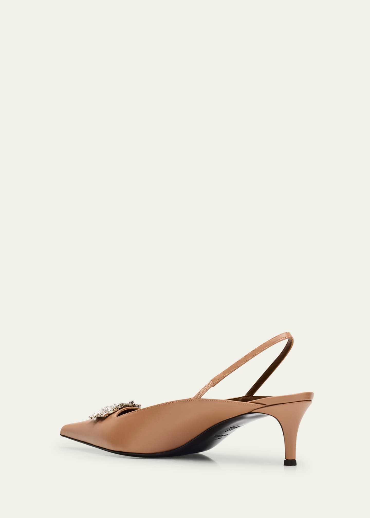 Giuseppe Zanotti Leather Crystal Ornament Slingback Pumps