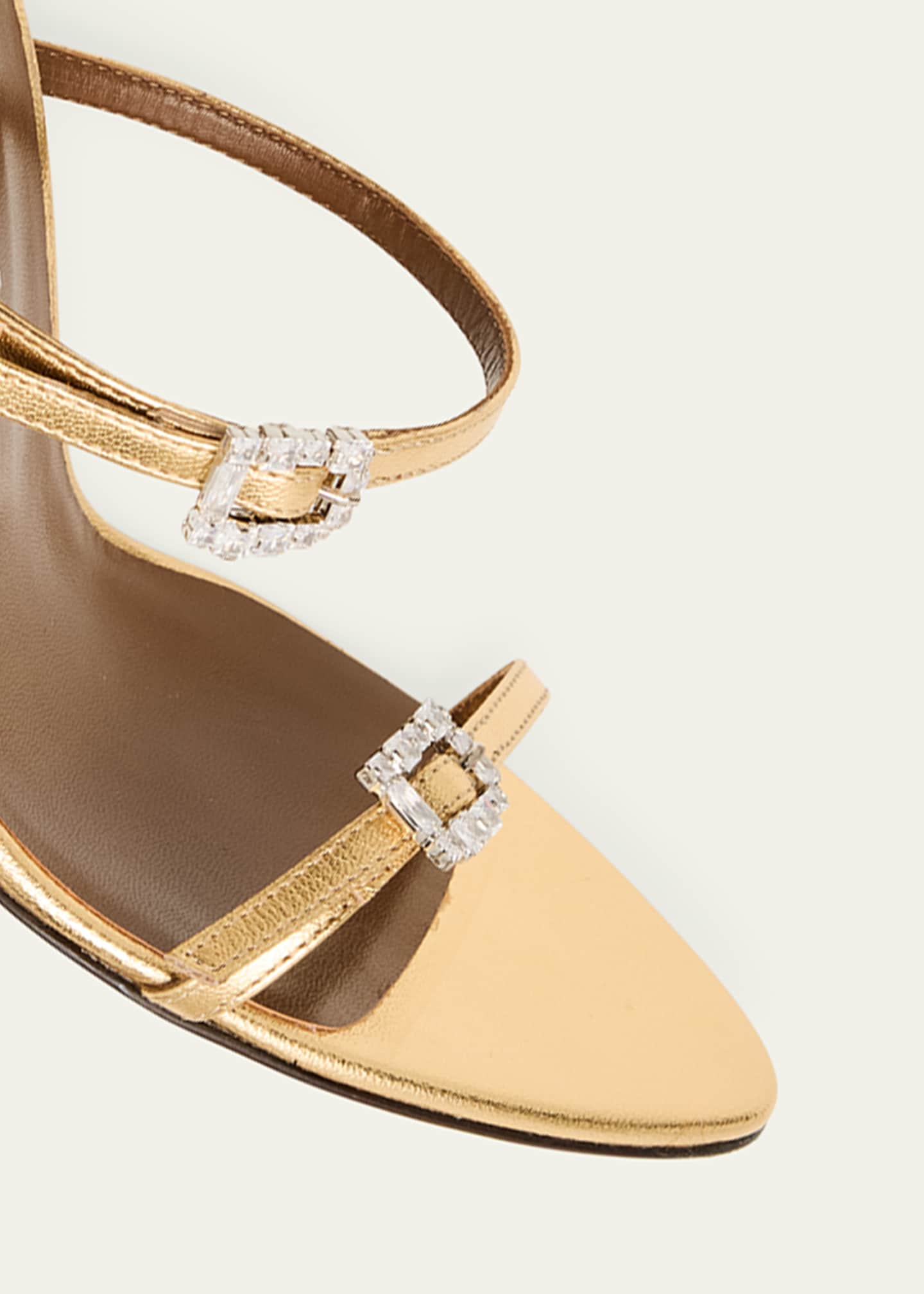 Giuseppe Zanotti Metallic Leather Ankle-Strap Sandals