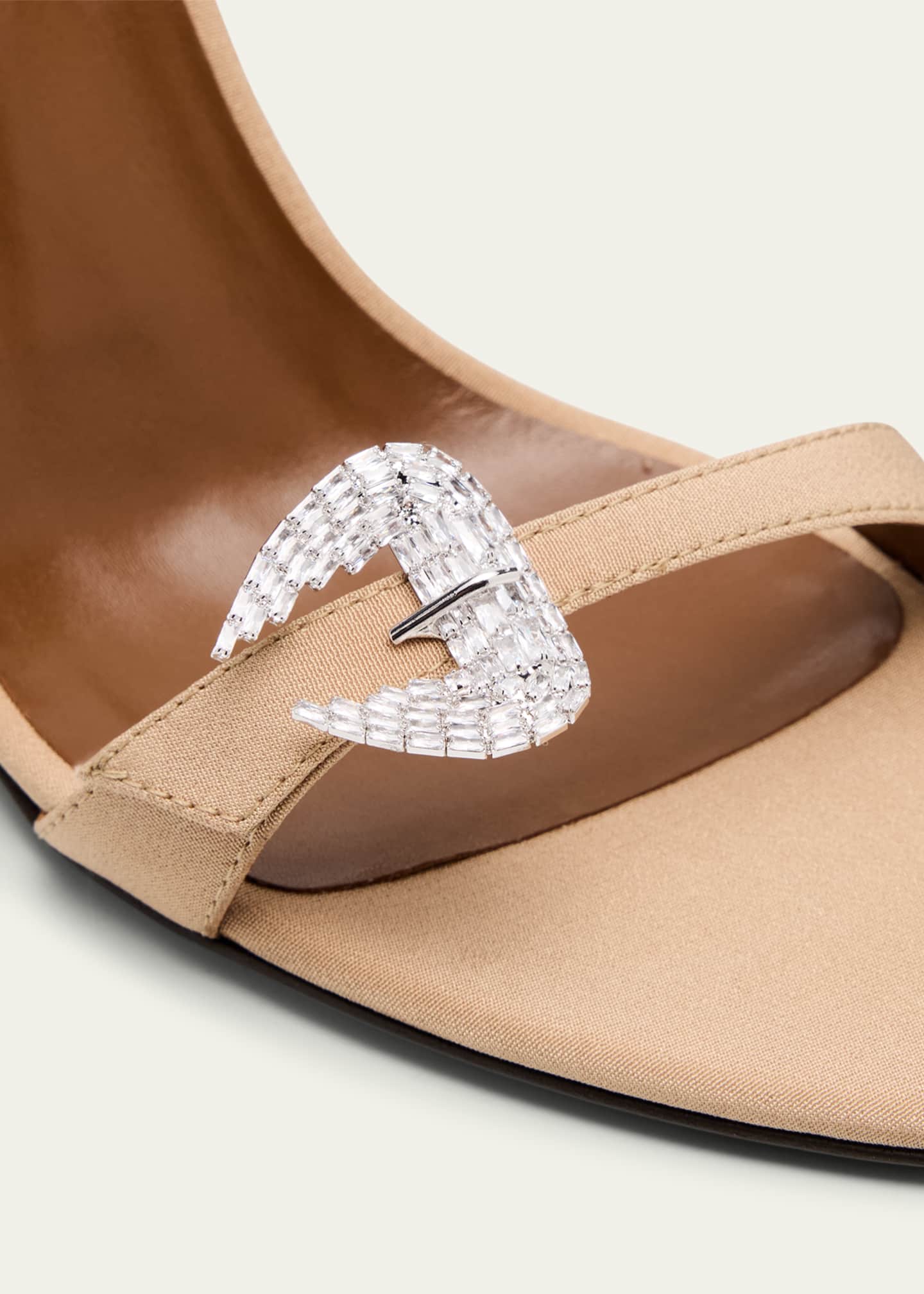 Giuseppe Zanotti Marielena Silk Crystal-Buckle Slingback Sandals Image 5 of 6