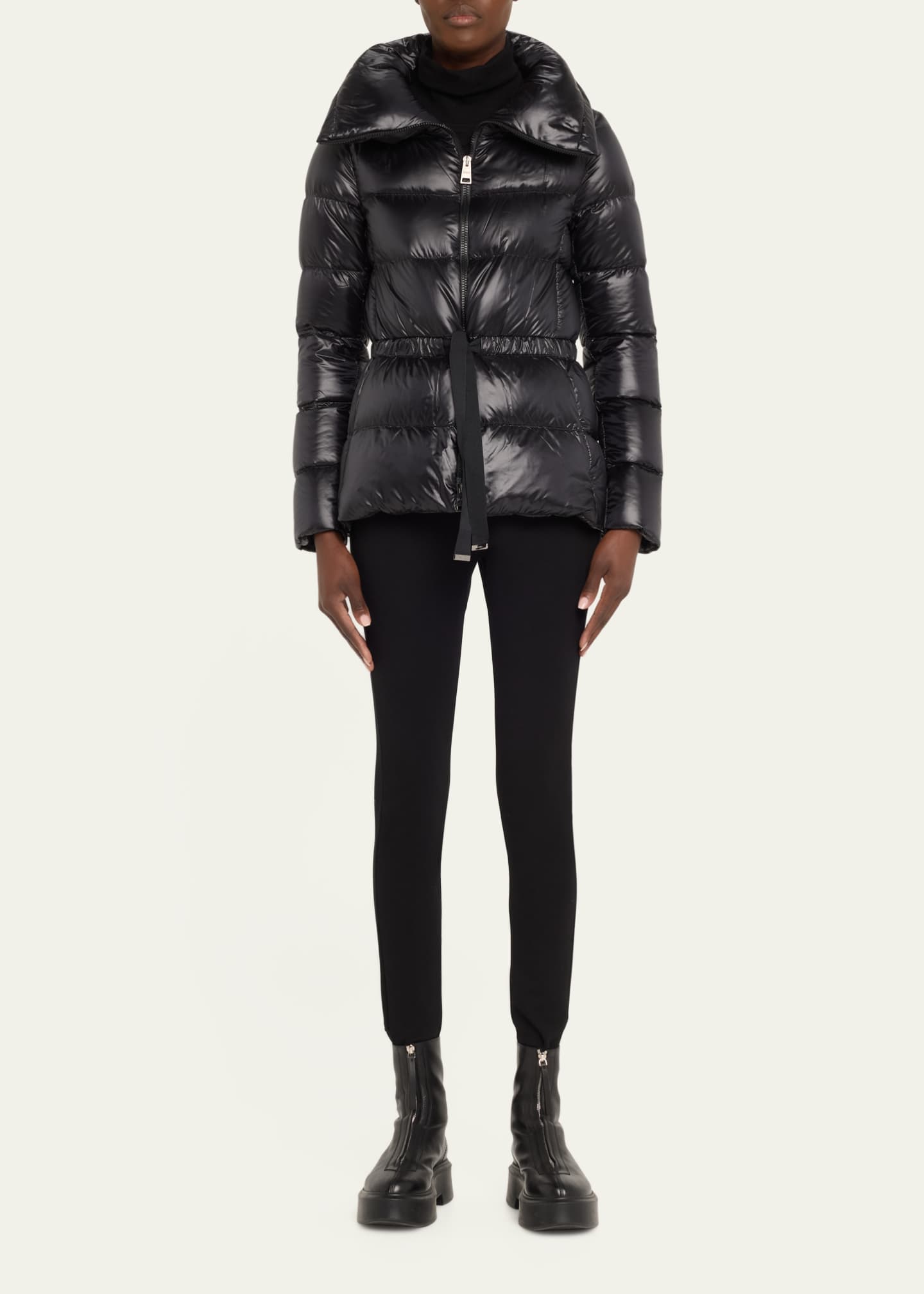 Herno Shiny Down Puffer Jacket with Drawstring Waist