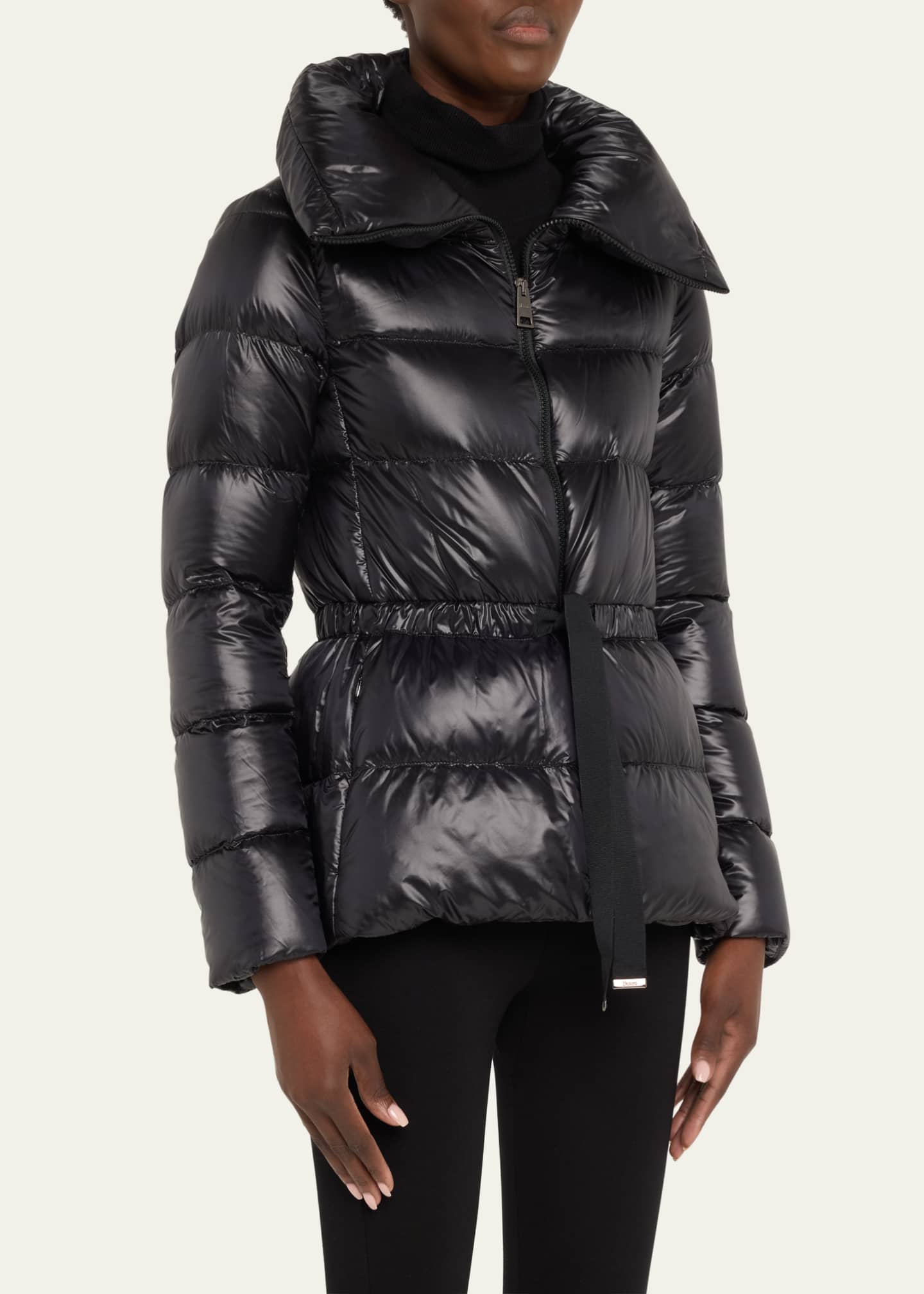 Herno Shiny Down Puffer Jacket with Drawstring Waist - Bergdorf Goodman
