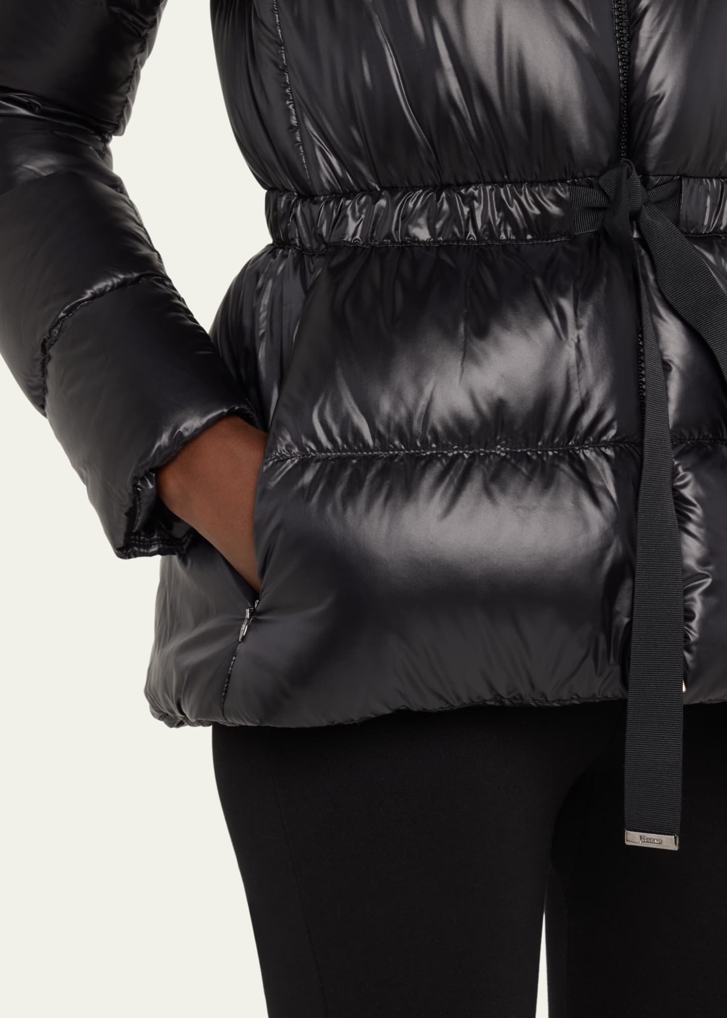 Herno Shiny Down Puffer Jacket with Drawstring Waist