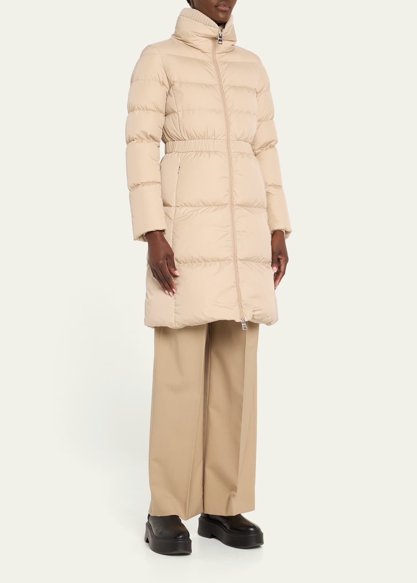 Herno Quilted Down Puffer Coat with Cinched Waist