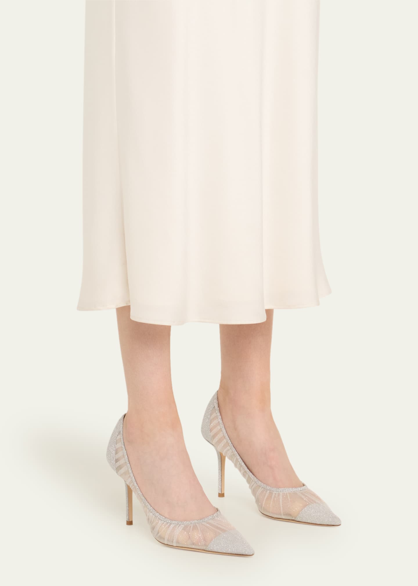 Jimmy Choo Love 85mm Glitter Tulle Pumps - Bergdorf Goodman