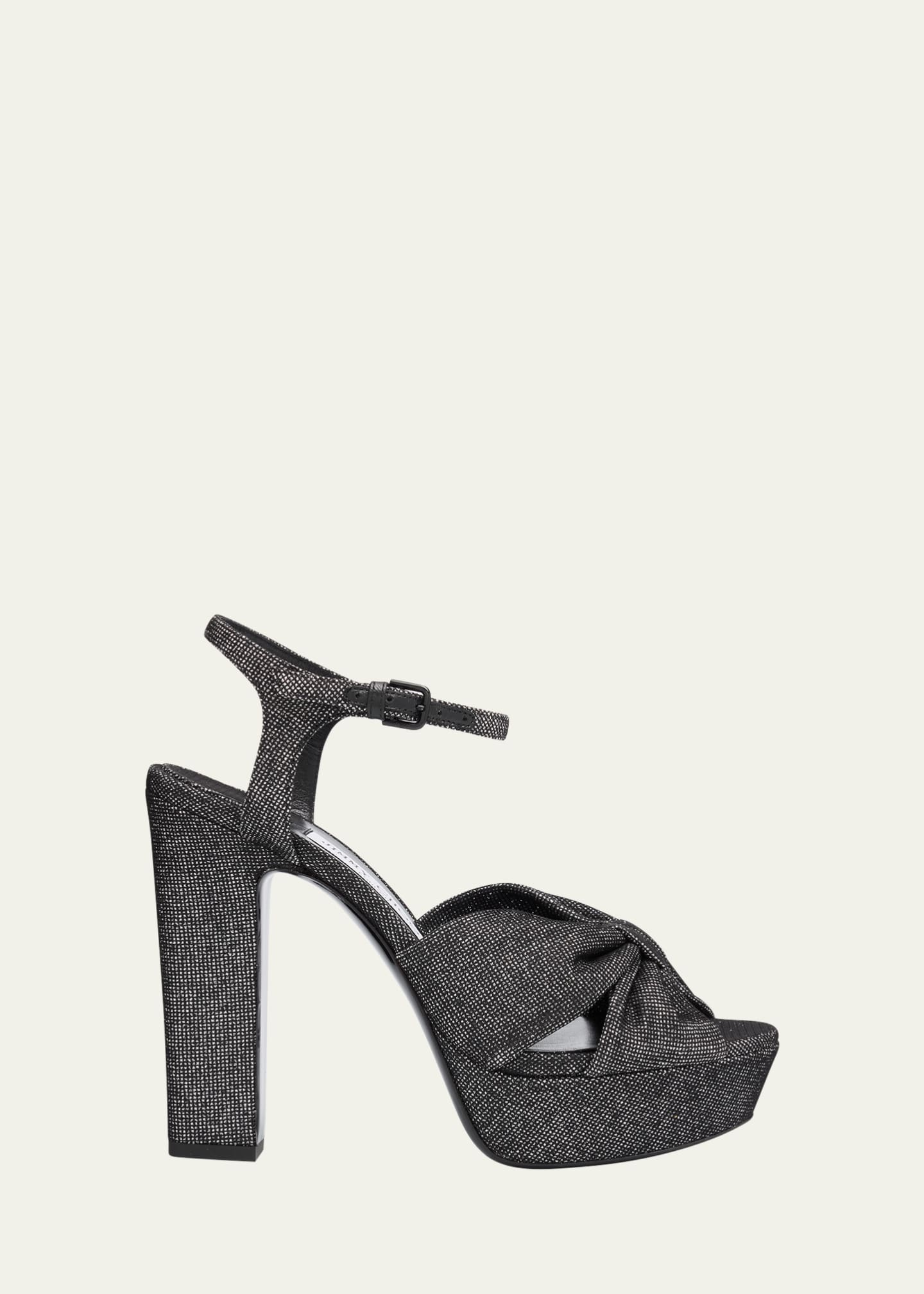 Jimmy Choo Heloise Glitter Knot Platform Sandals